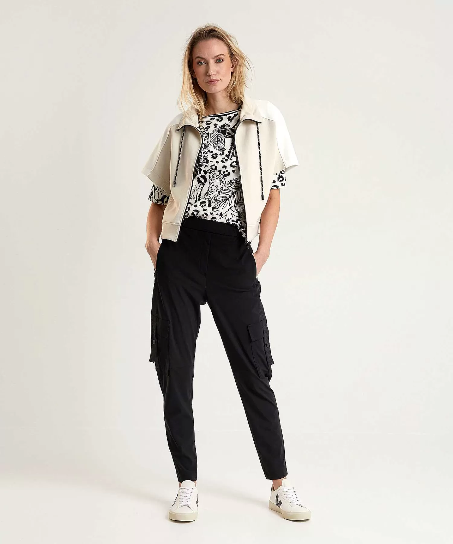 Marc Cain Sports Marc Cain Camiseta Deportiva Rib Jersey Jungle Print Best Sale