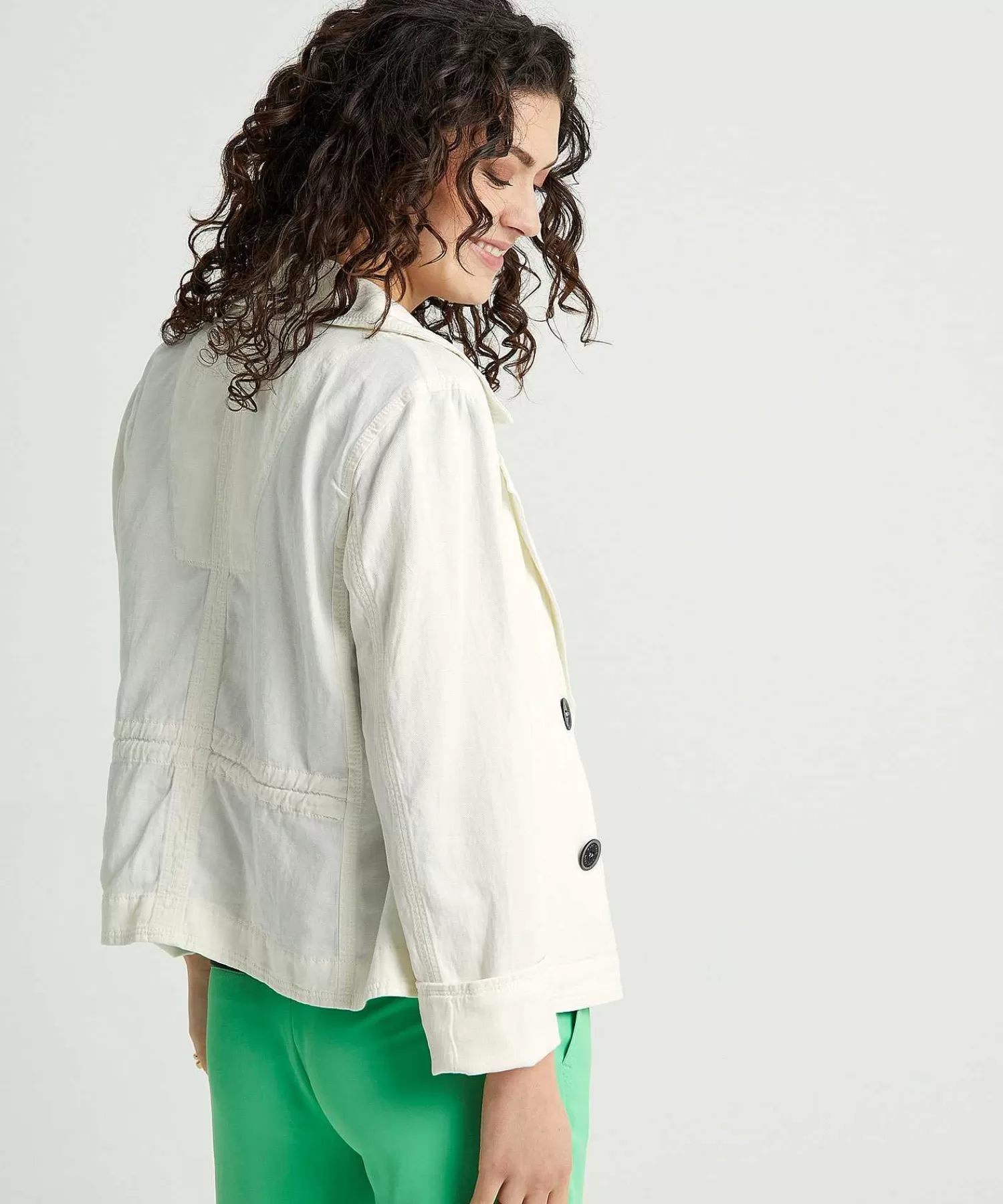 Marc Cain Sports Marc Cain Chaqueta Deportiva Corta Caban En Mezcla De Lino Sale