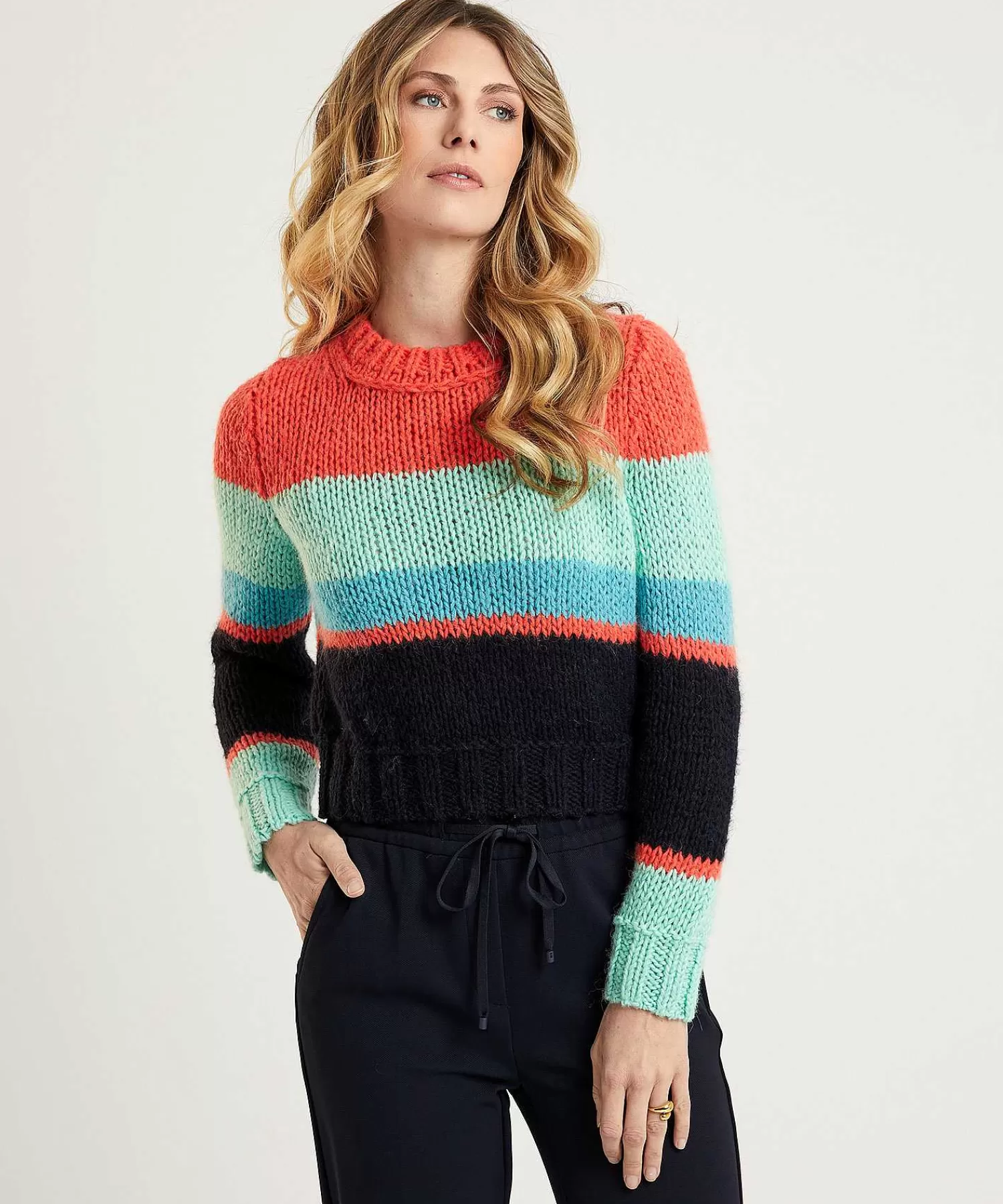 Marc Cain Collections Marc Cain Jersey Corto Con Bloques De Color Best Sale