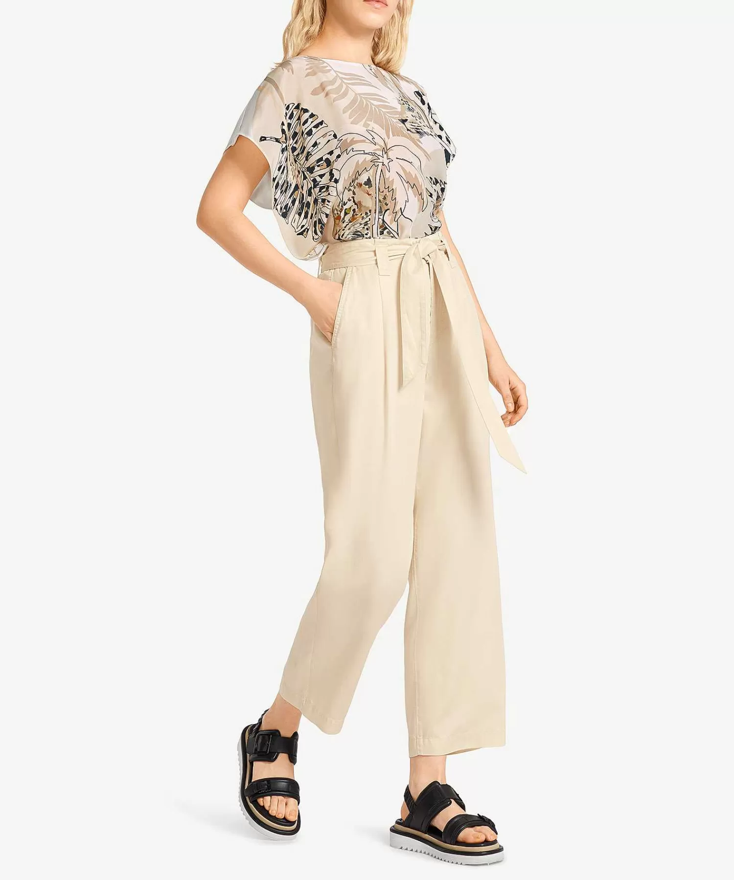 Marc Cain Pants Marc Cain Pantalon Culotte Con Cinturon Welleri Outlet