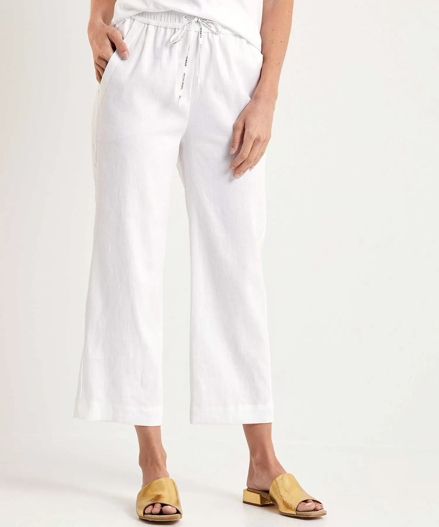 Marc Cain Sports Marc Cain Pantalon Deportivo Cropped Mezcla De Lino Wusu Fashion