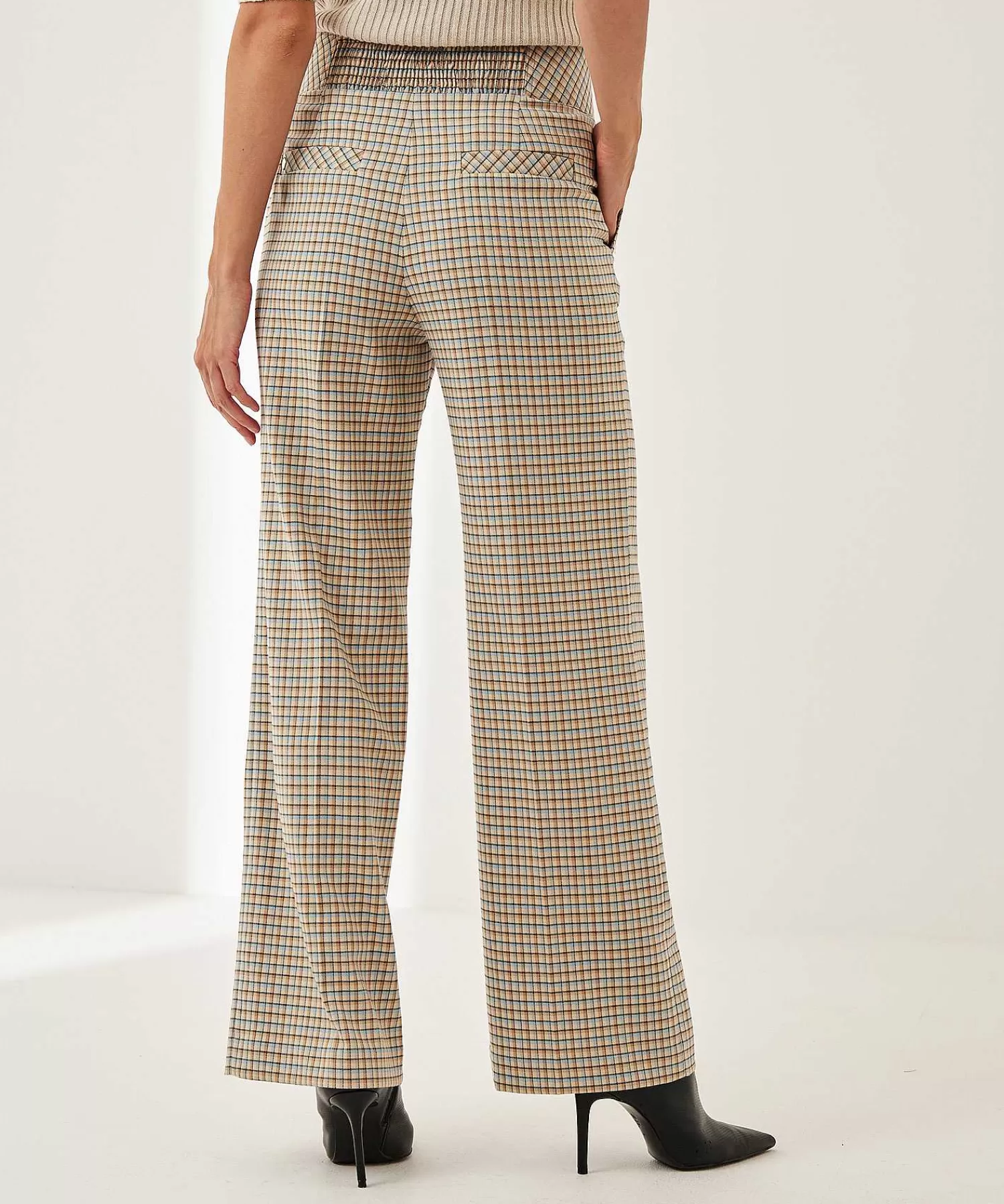 Marc Cain Collections Marc Cain Pantalones Anchos Con Estampado De Cuadros Waxhaw New
