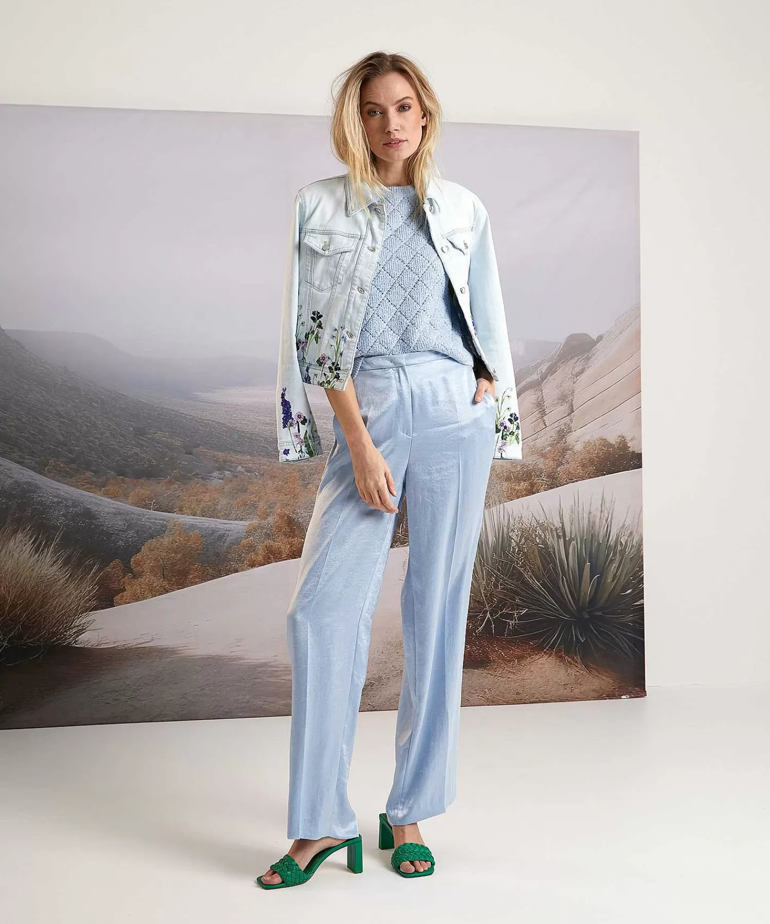 Marc Cain Collections Marc Cain Pantalones Anchos Sedosos Wukari Shop