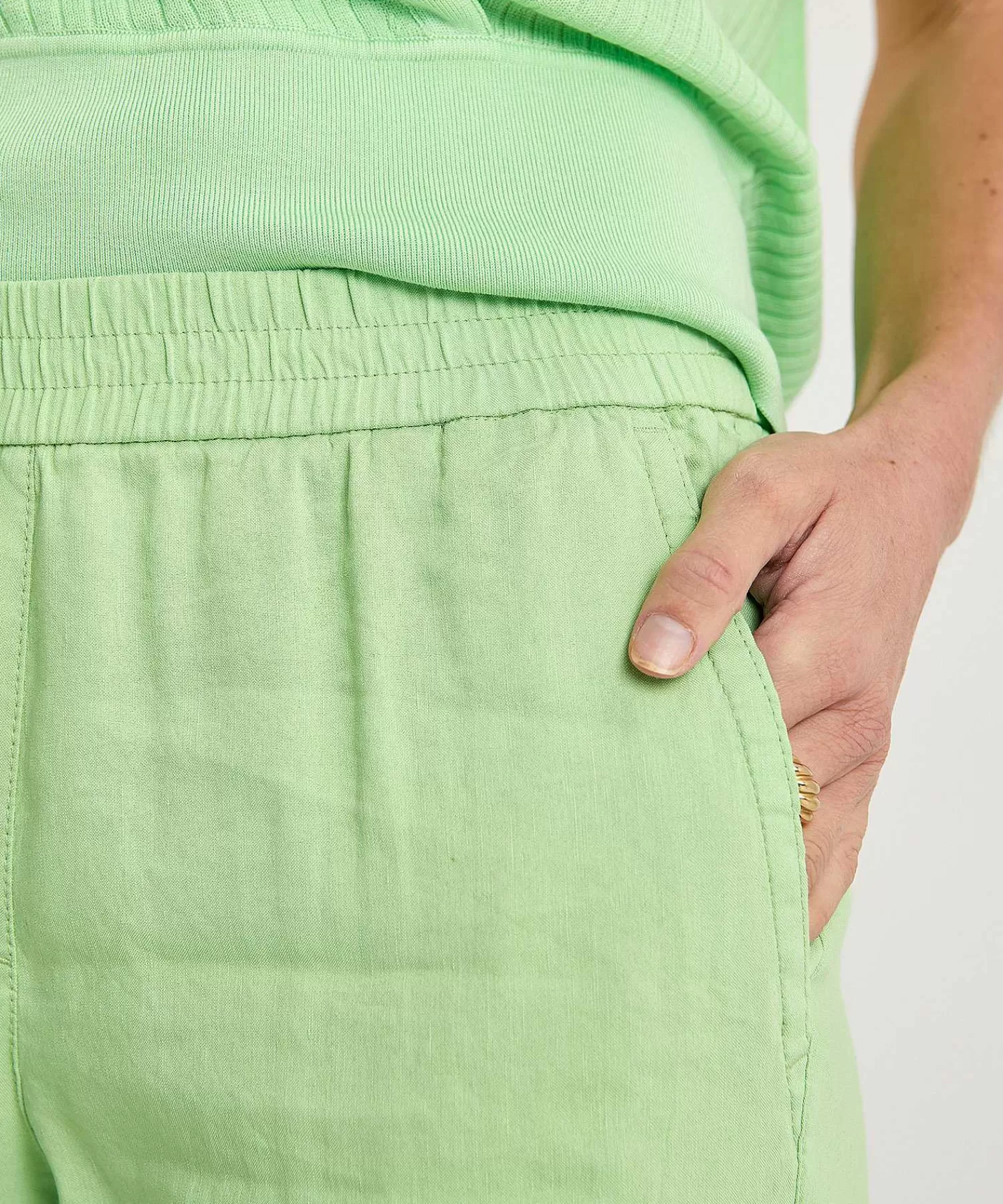 Marc Cain Collections Marc Cain Pantalones De Mezcla De Lino Roanne Flash Sale