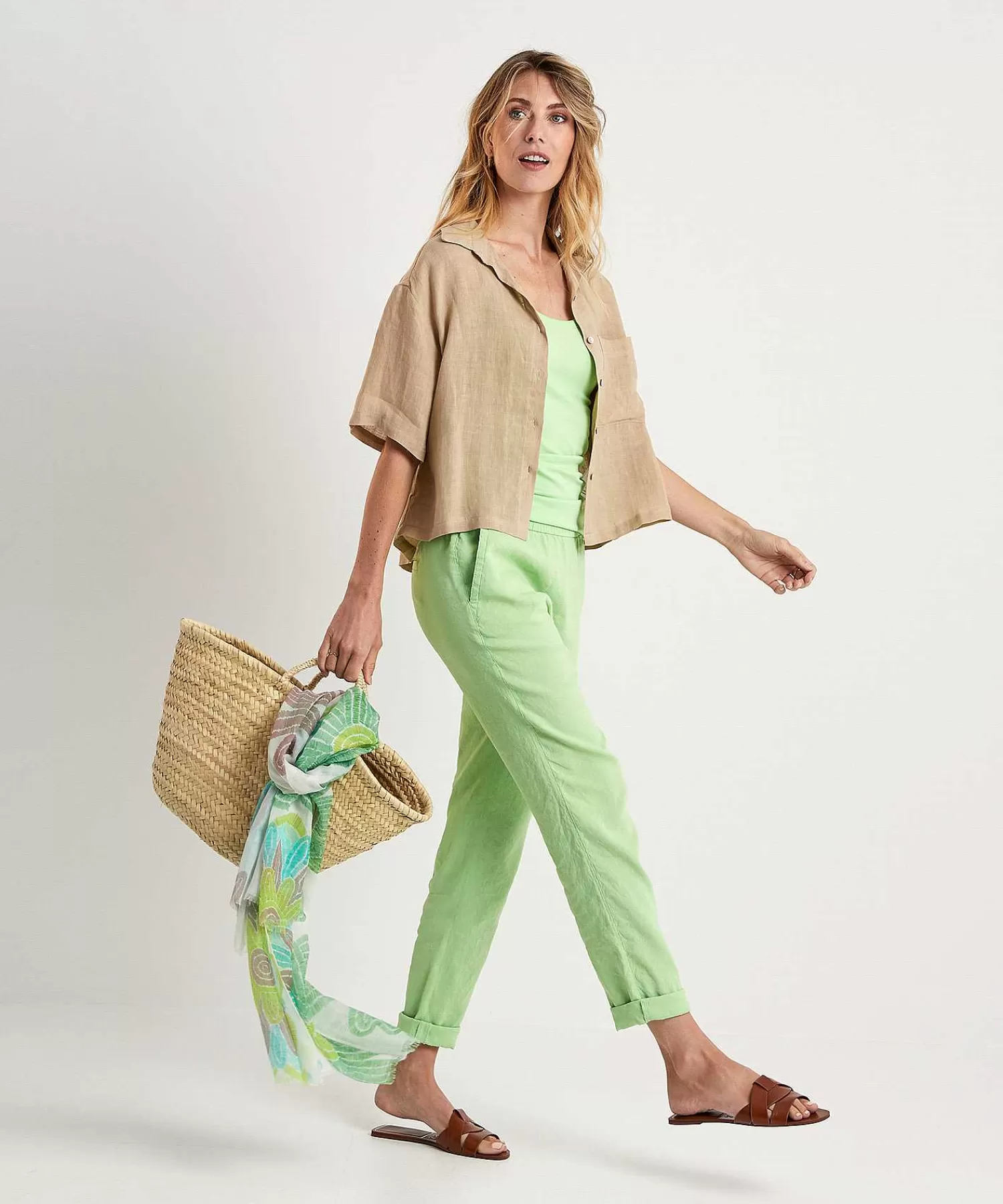 Marc Cain Collections Marc Cain Pantalones De Mezcla De Lino Roanne Flash Sale