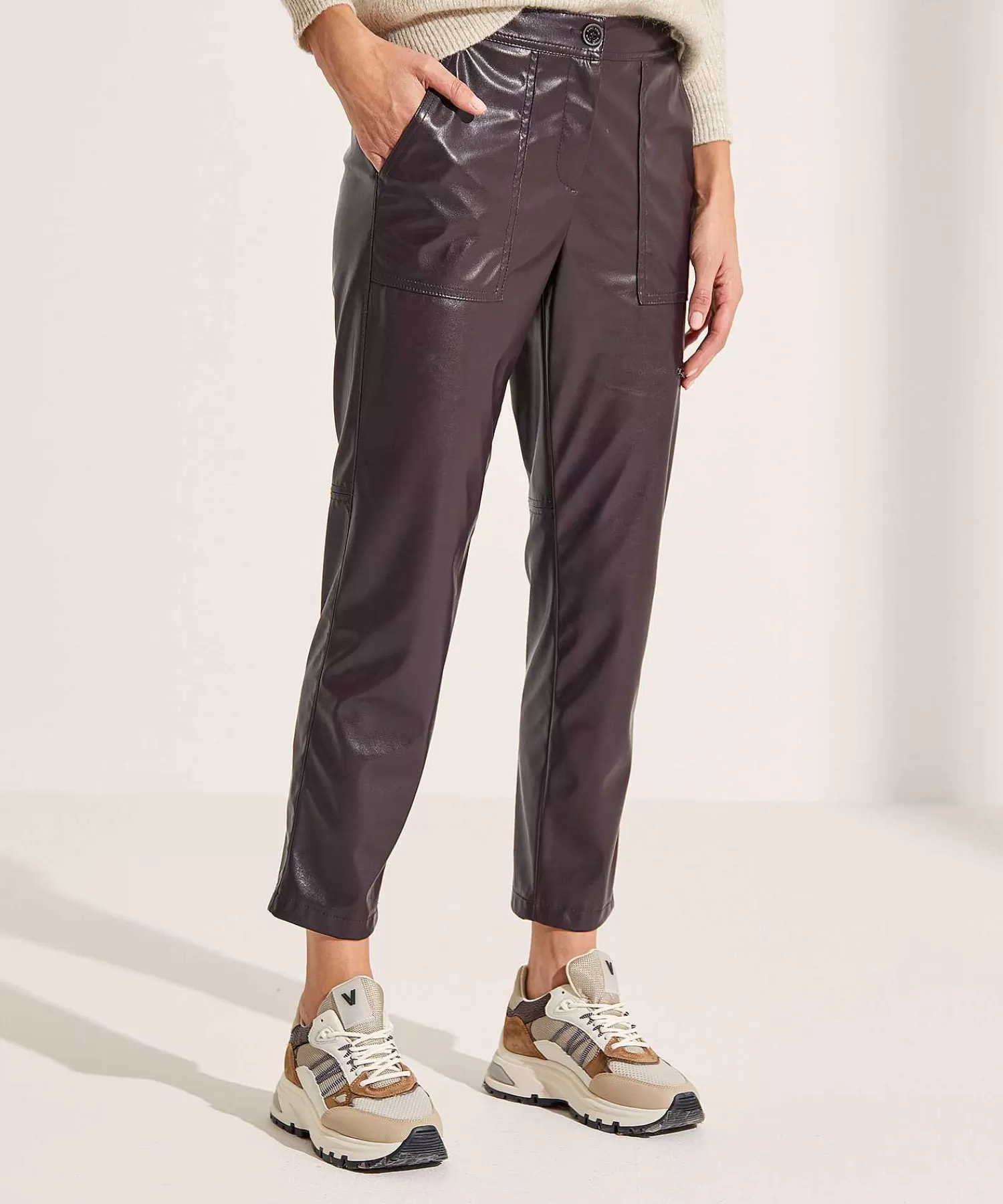 Marc Cain Sports Marc Cain Pantalones Deportivos De Trabajo Rikaze De Cuero Vegano Discount