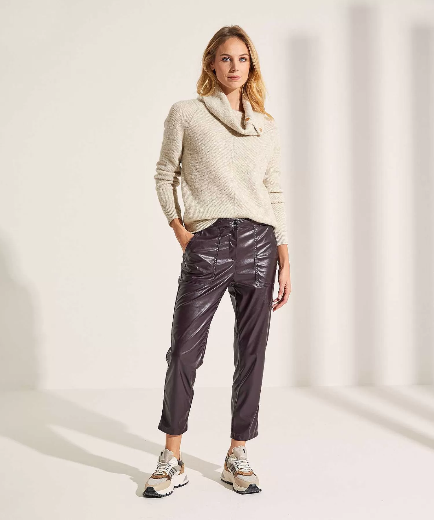 Marc Cain Sports Marc Cain Pantalones Deportivos De Trabajo Rikaze De Cuero Vegano Discount