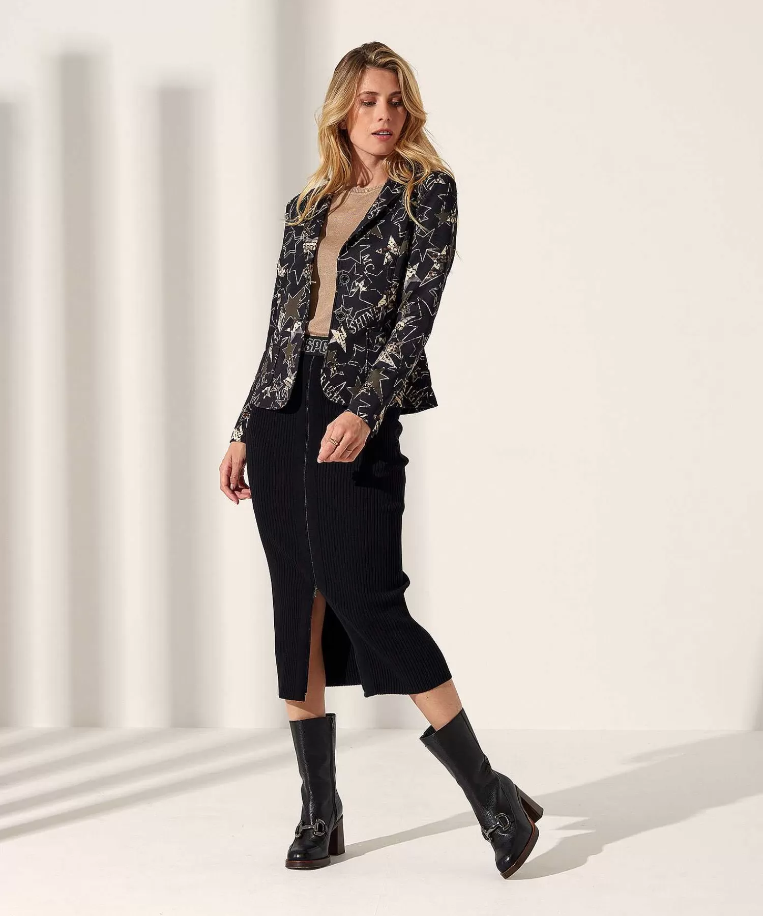 Marc Cain Sports Blazer De Buceo Con Estampado De Estrellas Fashion
