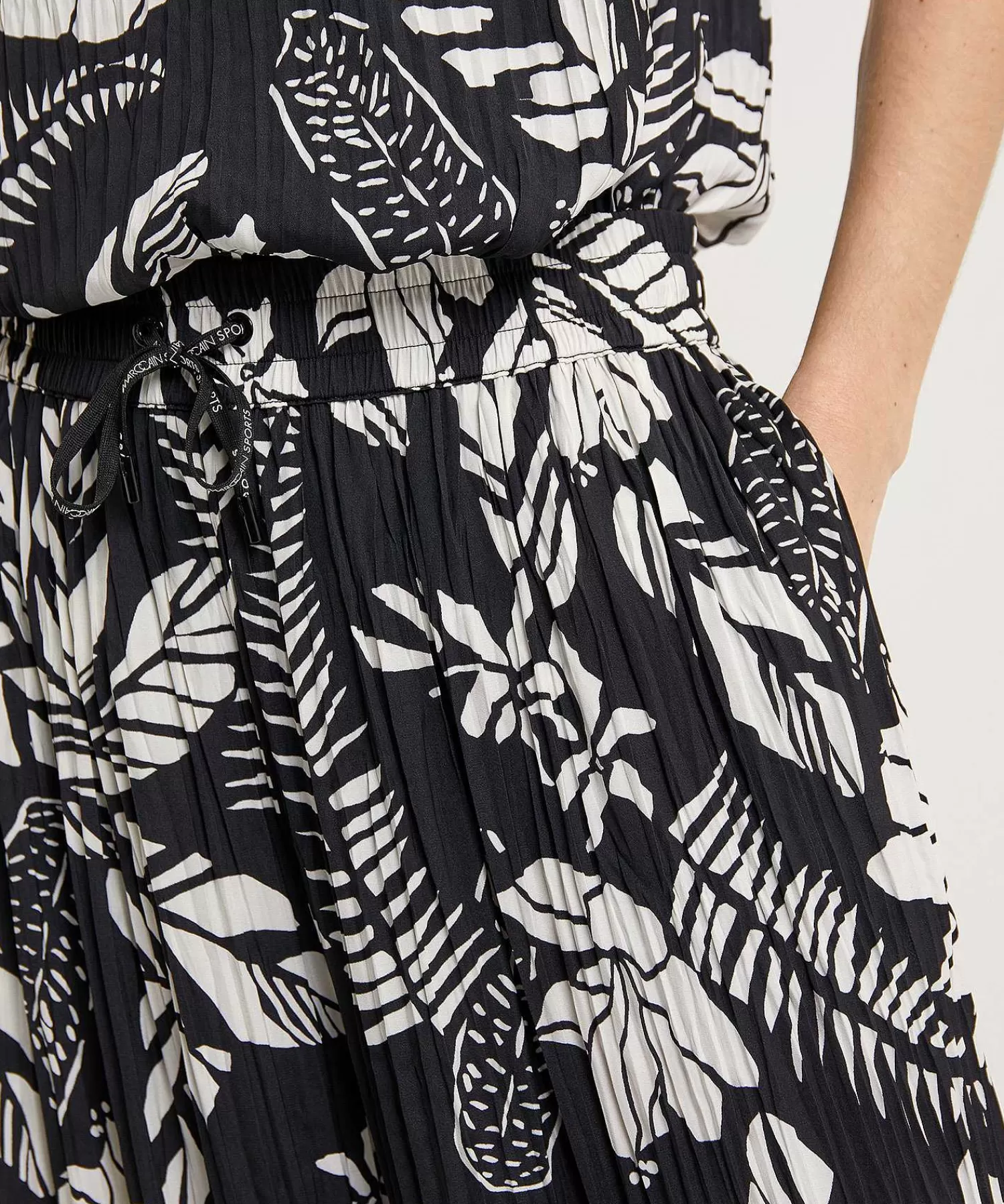 Marc Cain Sports Pantalon Palazzo Plisado Estampado Floral Lana Flash Sale