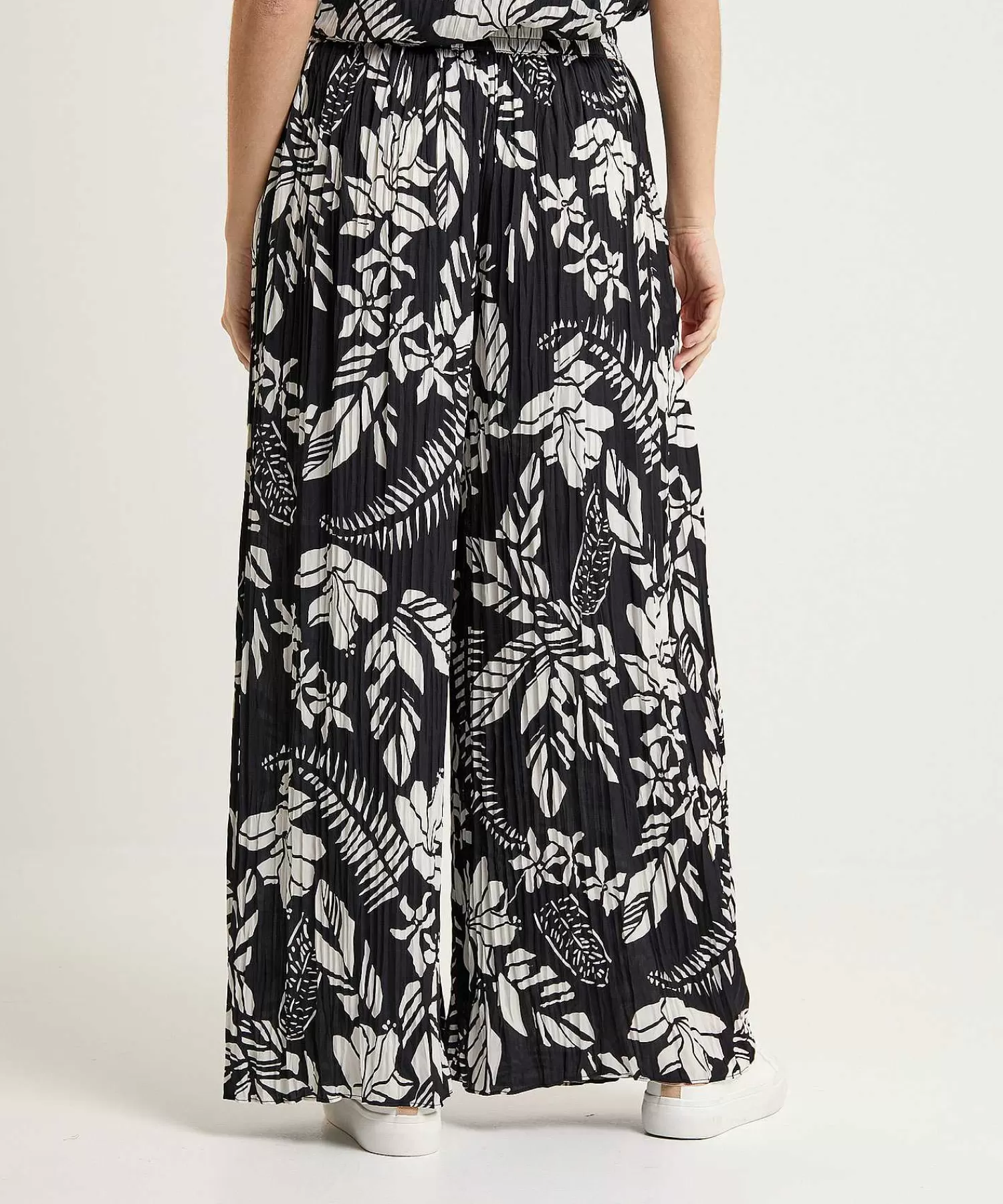 Marc Cain Sports Pantalon Palazzo Plisado Estampado Floral Lana Flash Sale