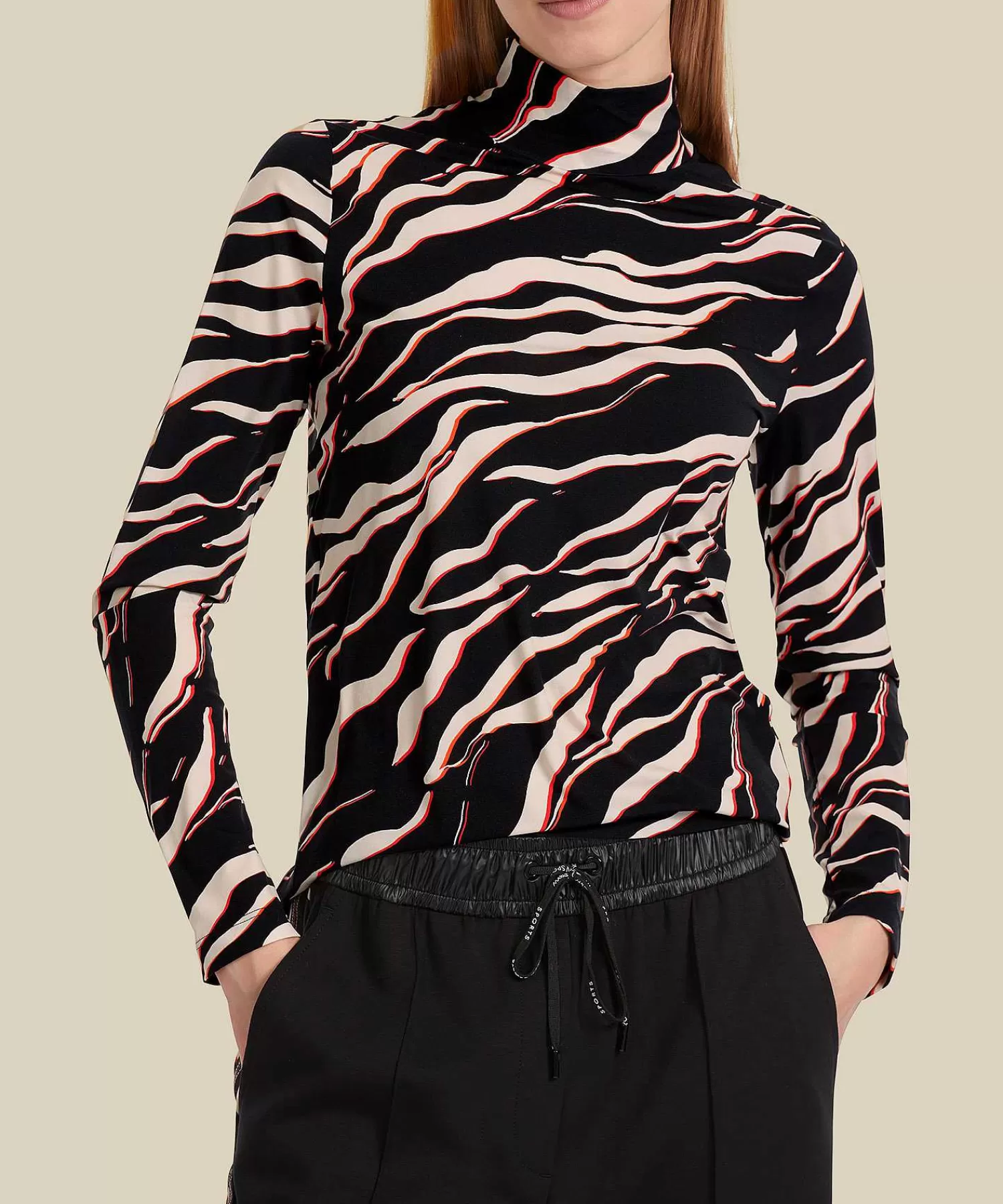 Marc Cain Sports Panty-Feel Con Cuello Alto Y Estampado De Cebra New