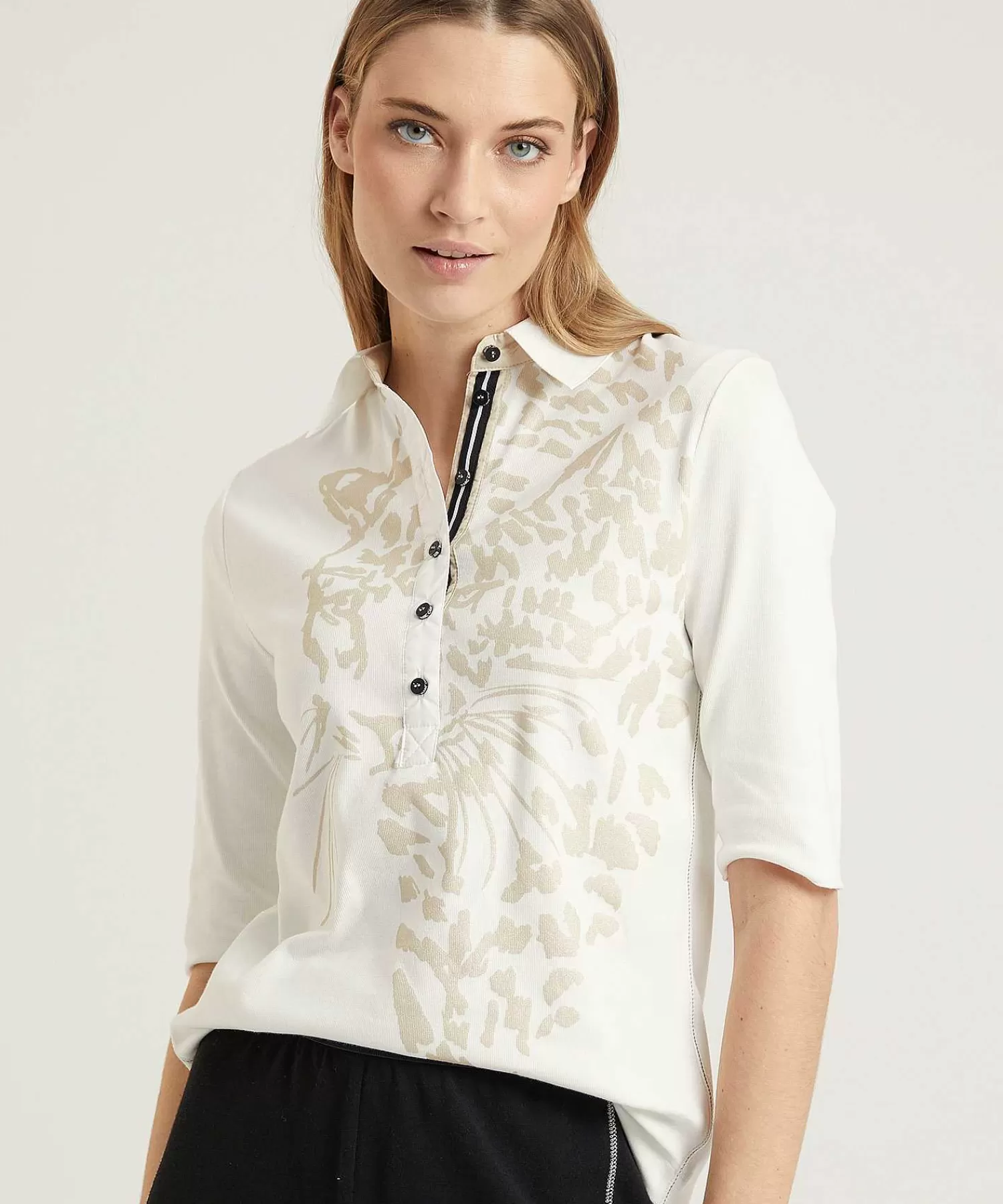 Marc Cain Sports Polo Jersey De Canale Estampado Panther Fashion