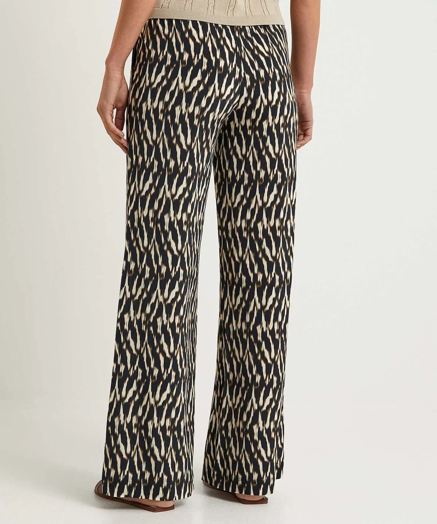 No Man's Land Pantalones Palazzo Cenidos Con Estampado Borroso Flash Sale