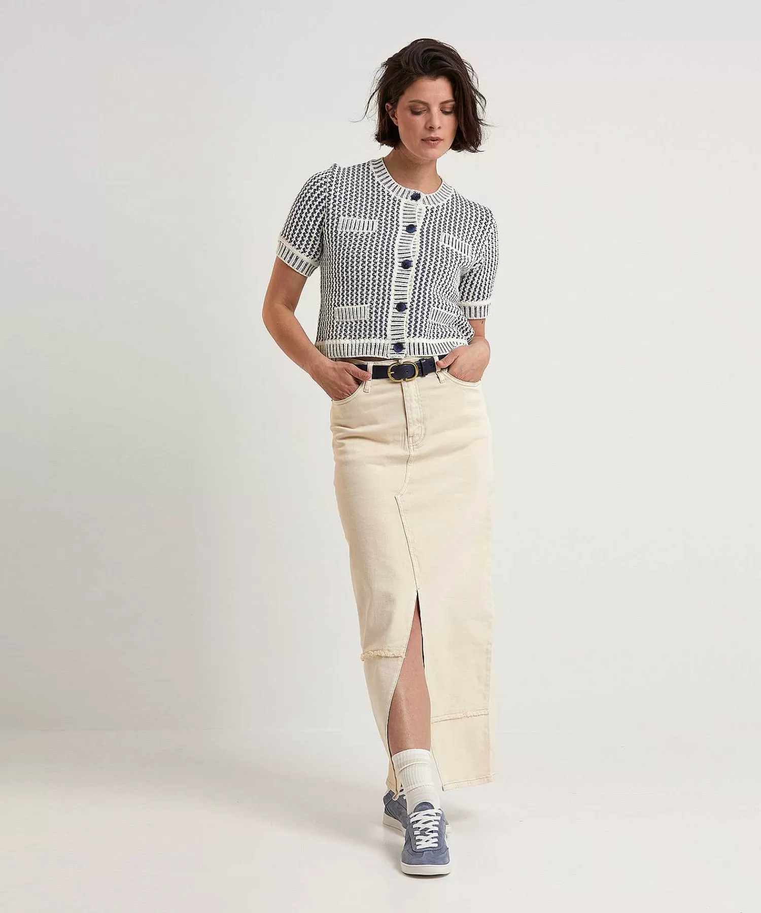 OUI Cardigan Corto Bicolor Discount