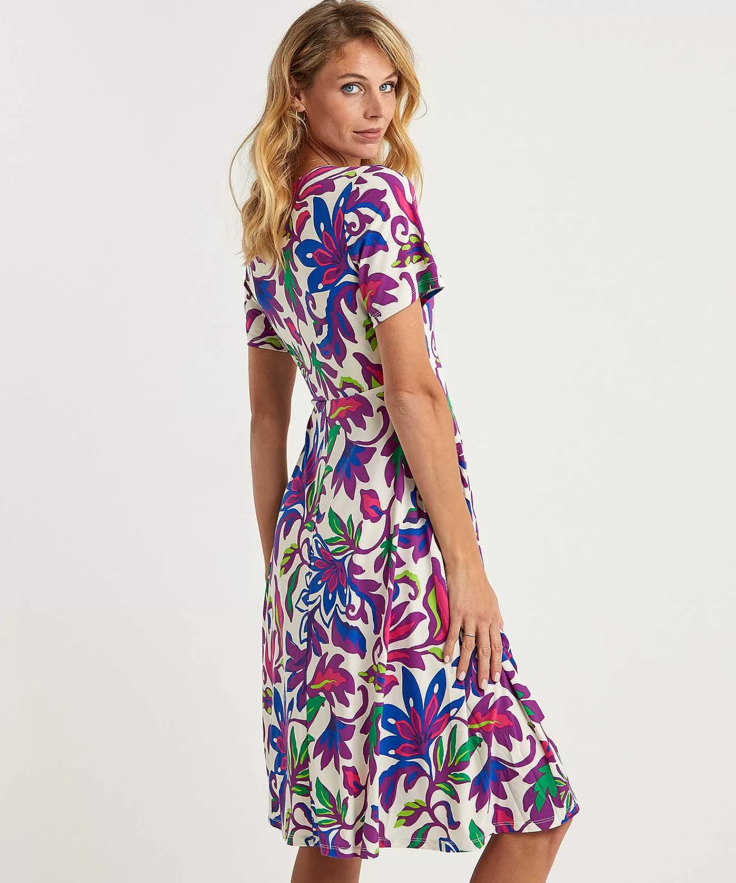 OUI Slinky Vestido Cruzado Flor Grande Hot