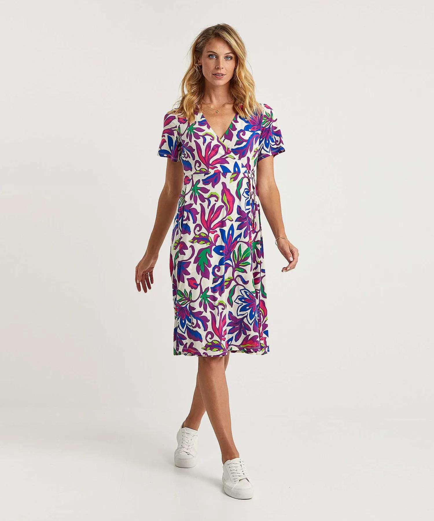 OUI Slinky Vestido Cruzado Flor Grande Hot