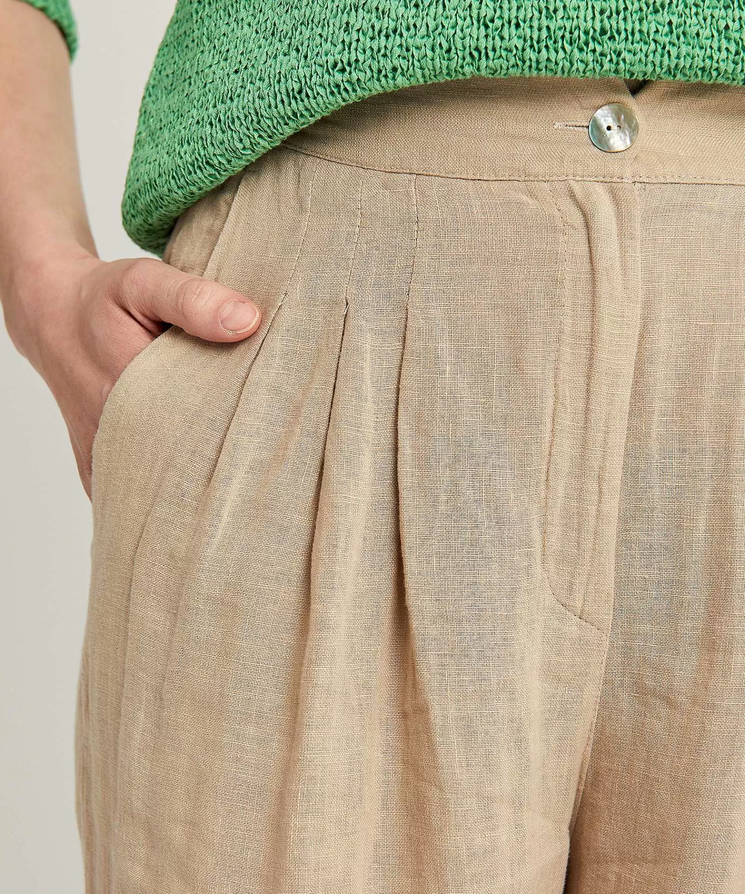 By-Bar Pantalon Ancho De Lino Eli Best