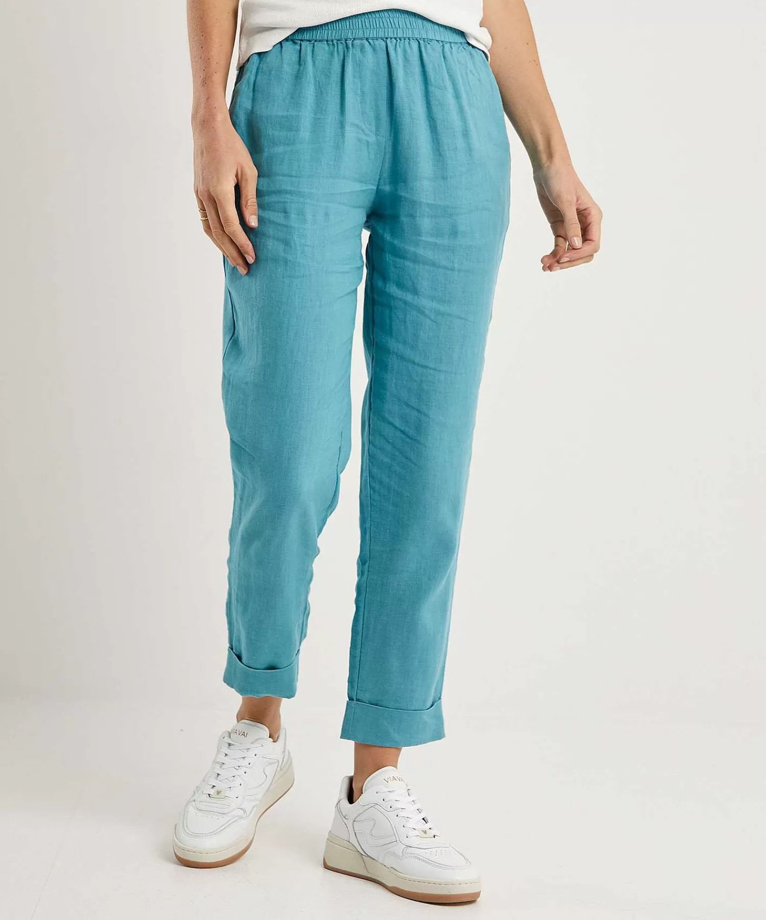 Emotions Pantalon De Lino Con Vuelta Fashion