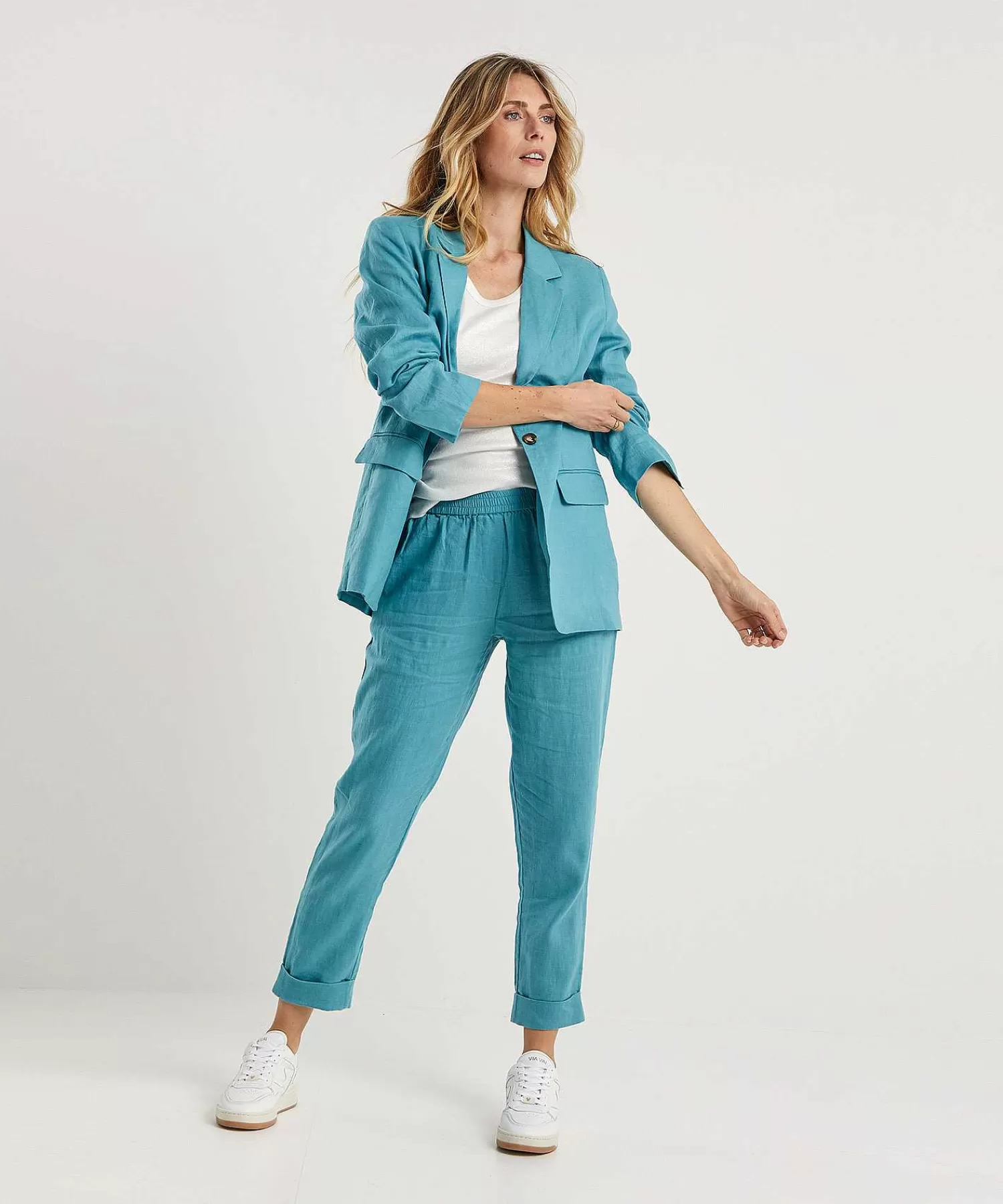 Emotions Pantalon De Lino Con Vuelta Fashion