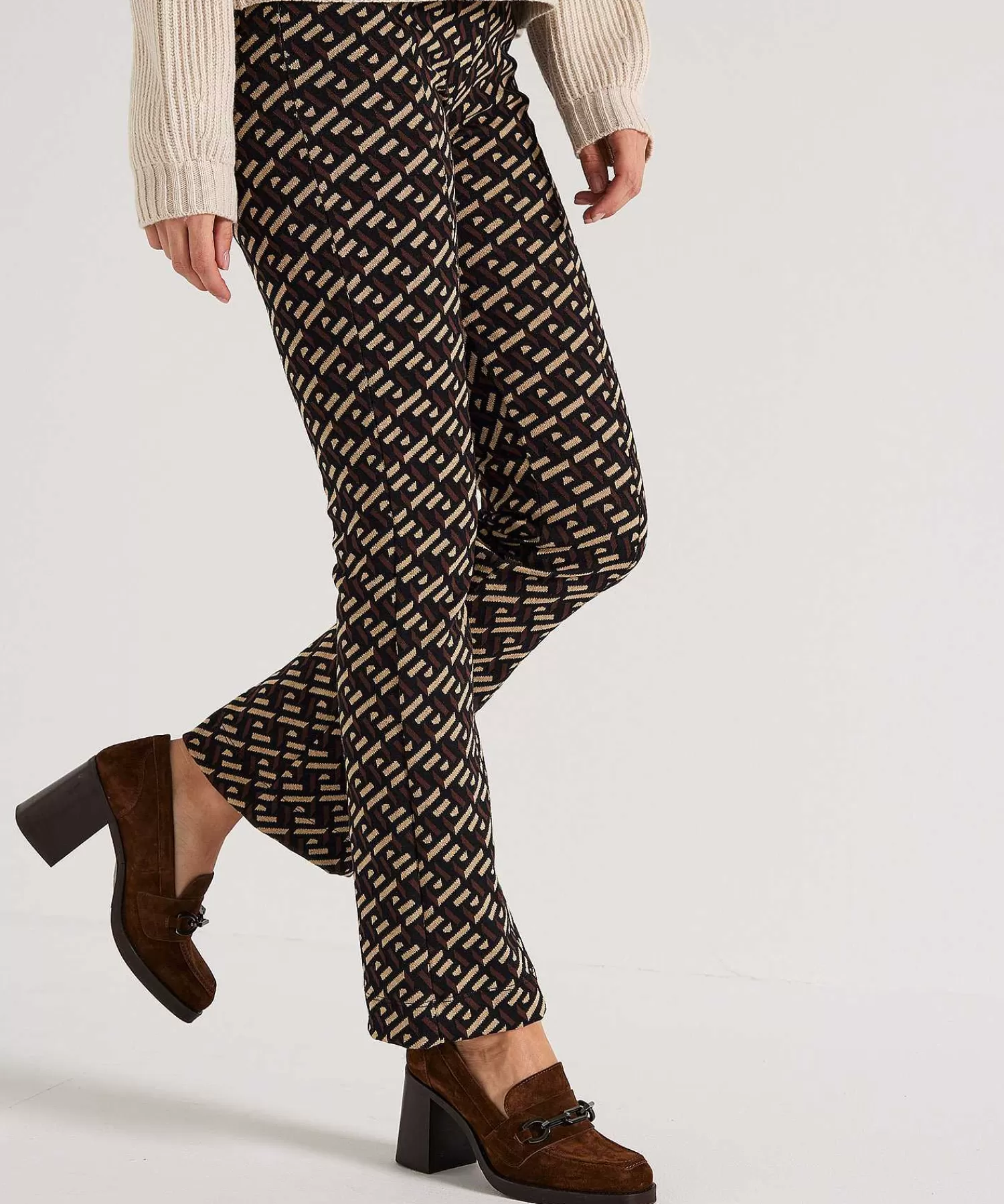 GIULIA E TU Pantalon Acampanado En Jacquard Grafico Best