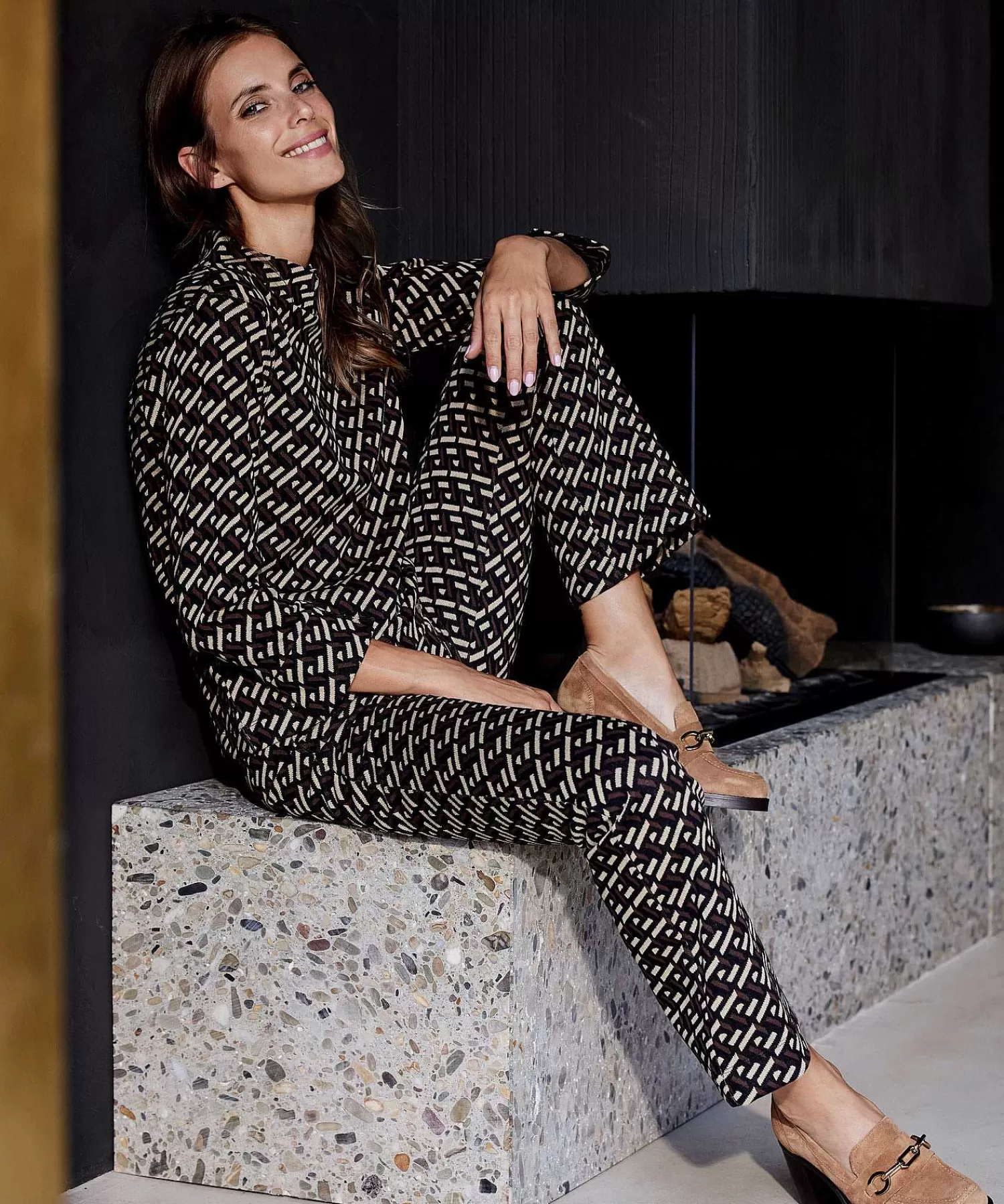 GIULIA E TU Pantalon Acampanado En Jacquard Grafico Best