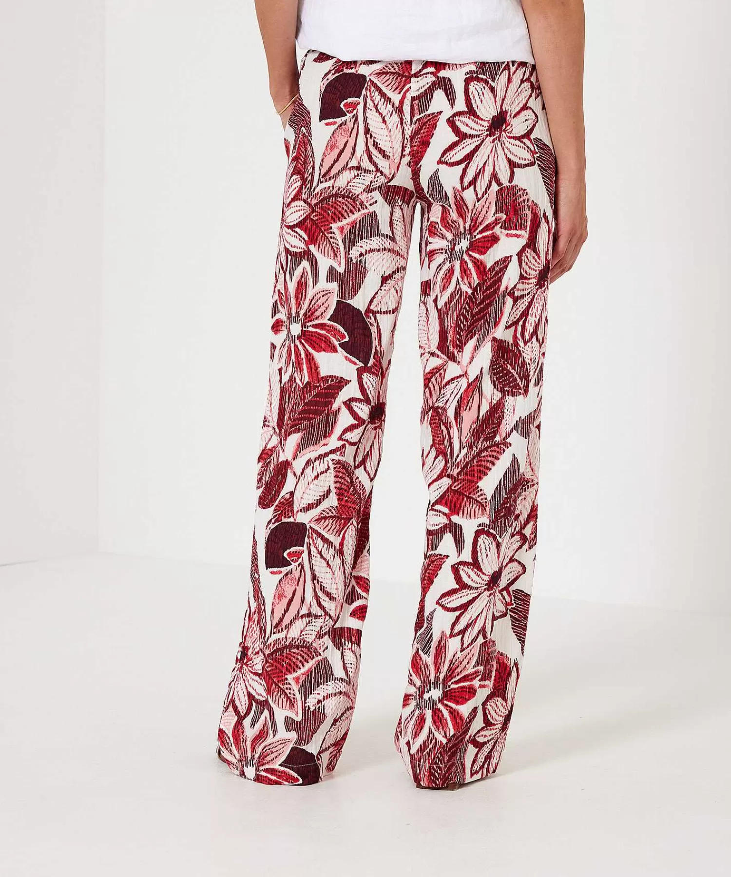 KYRA Pantalon Flor Roja Linza Outlet