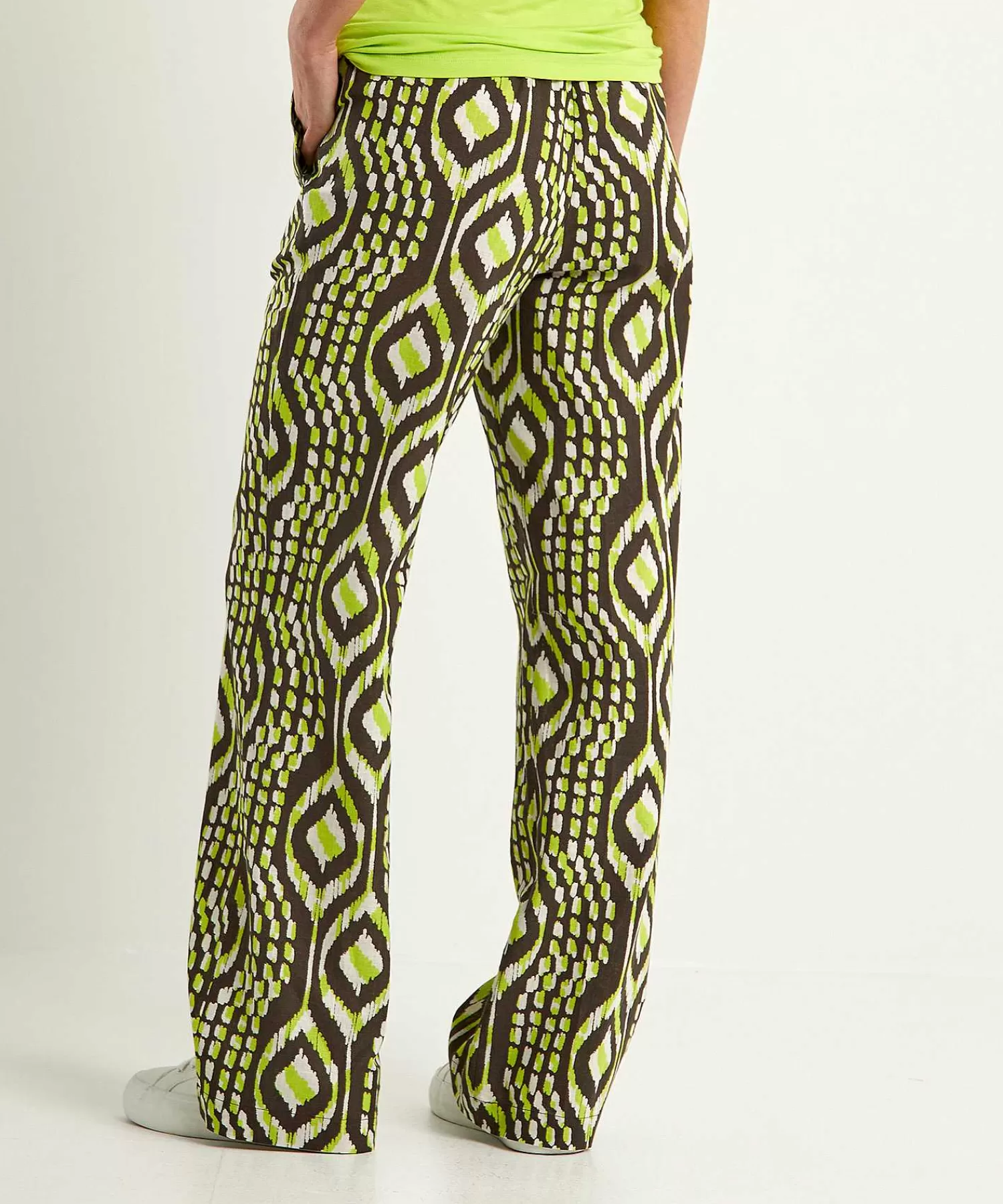 KYRA Pantalon Mezcla De Lino Estampado Ikat Miranda Clearance