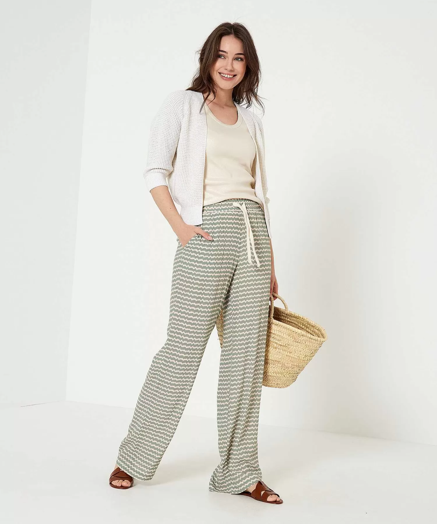 Moscow Pantalon Palazzo Moscu Estampado Zigzag Percy Best Sale