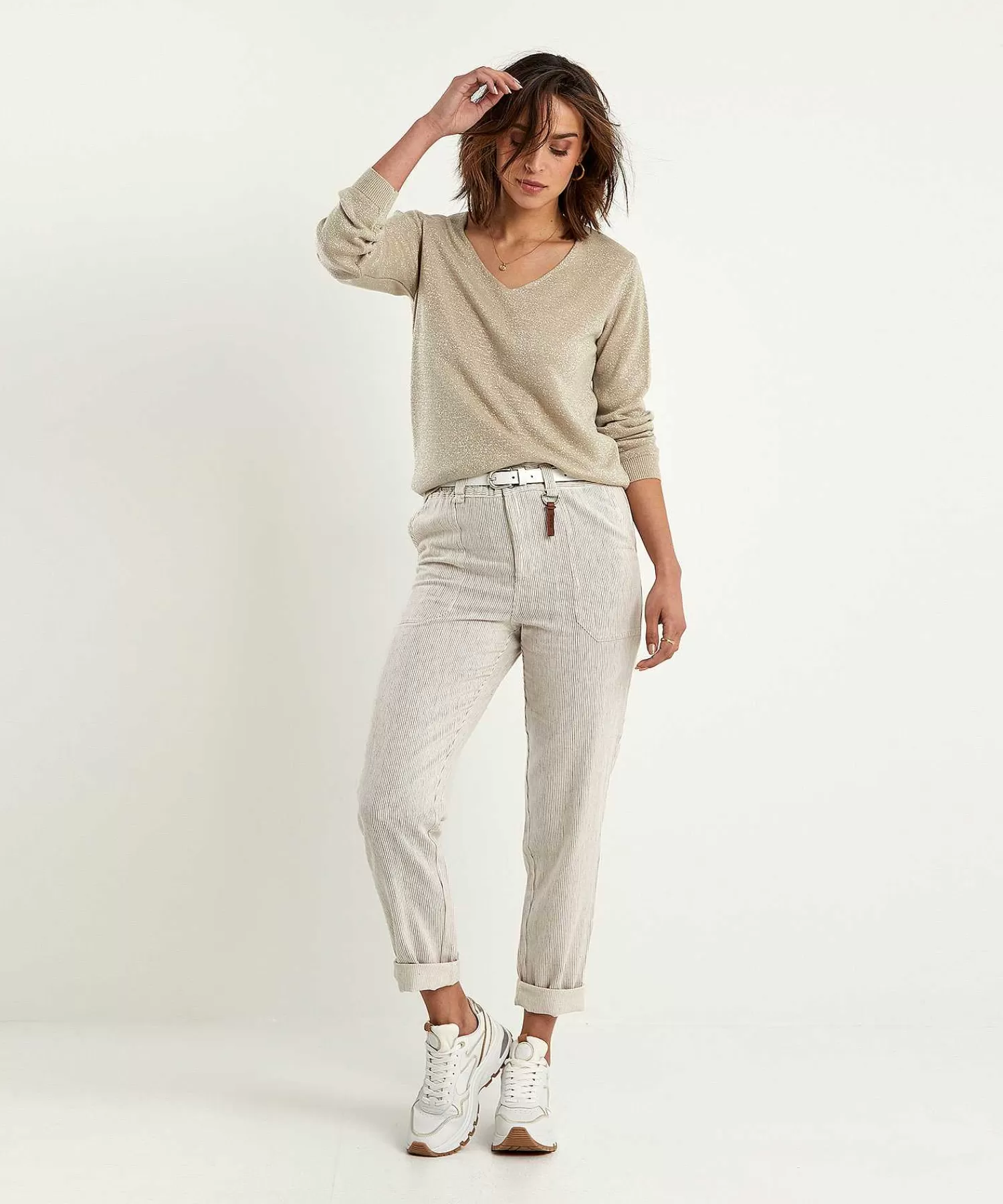 Moscow Pantalon Paperbag Moscu Con Rayas Margarita Hot