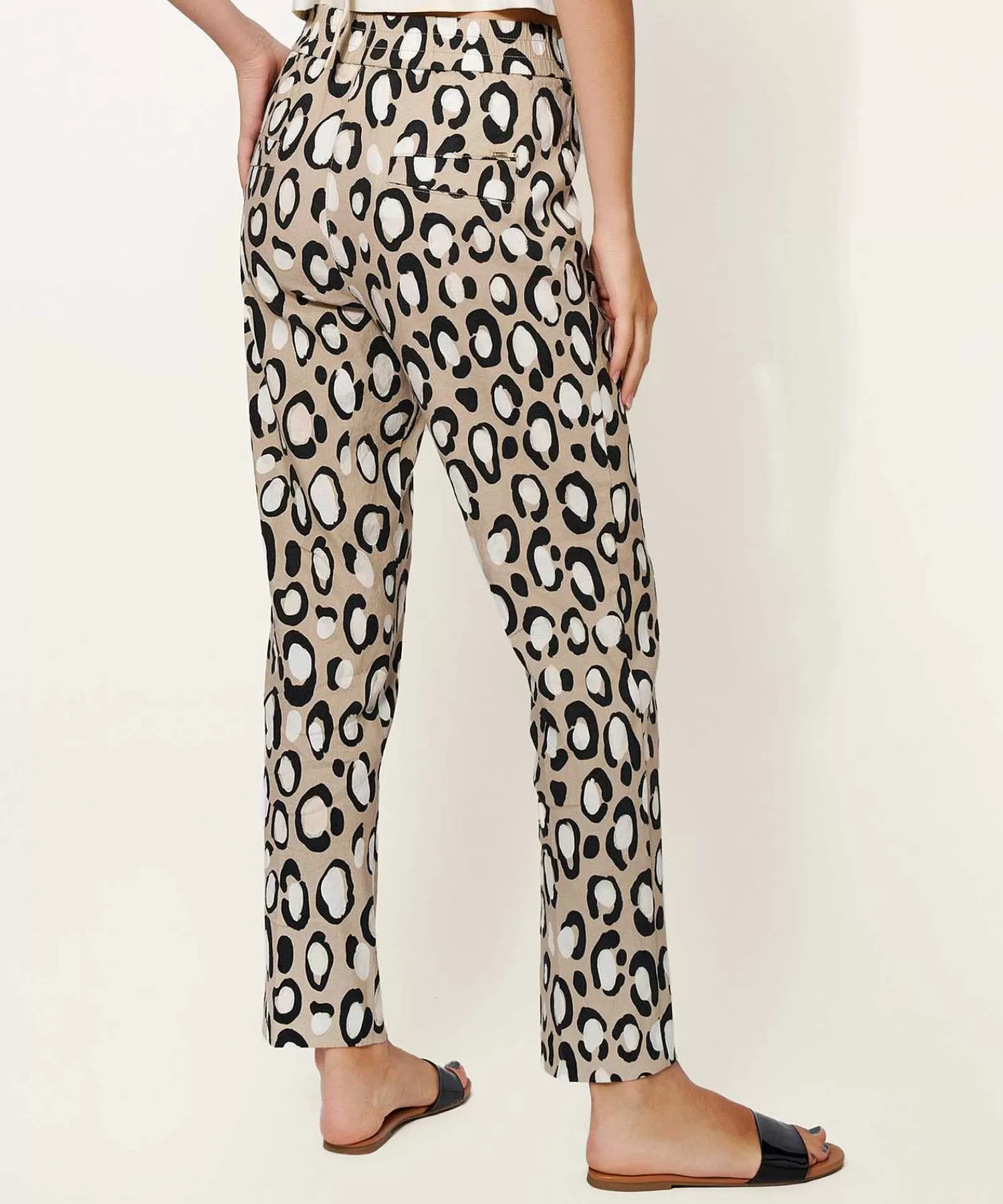 Rosner Pantalon De Mezcla De Lino Estampado Pantera May Zigarette Cheap