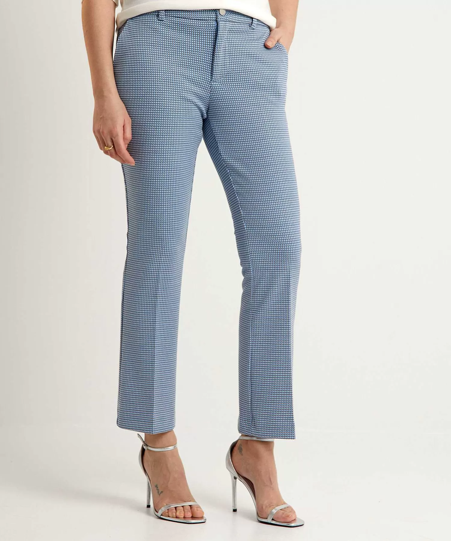 LIU JO Pantalones Acampanados De Jacquard Minimalista De Cheap