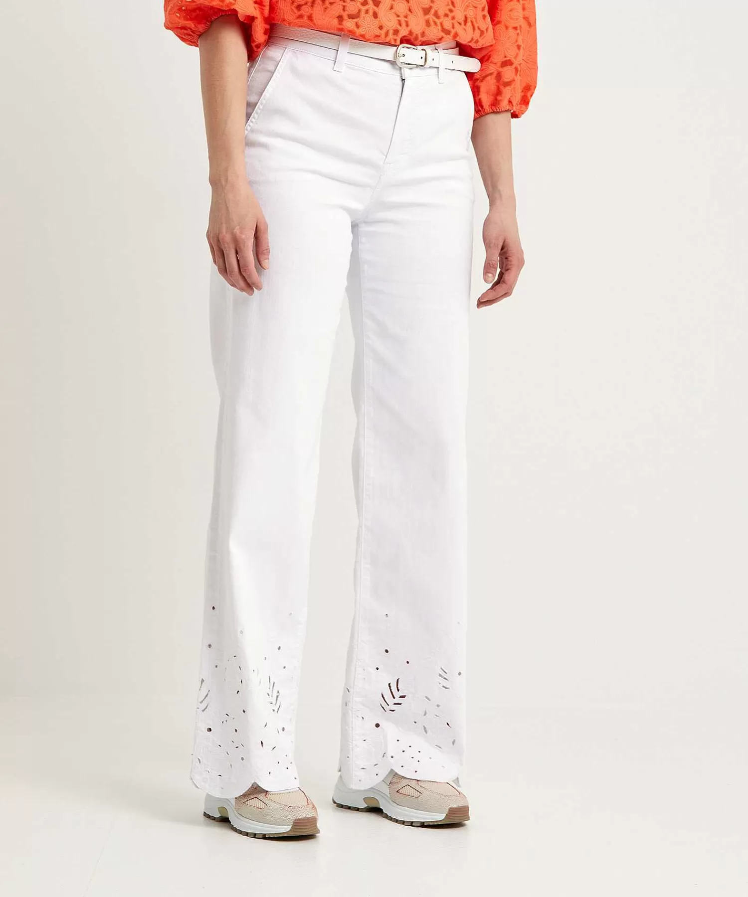 Marc Cain Collections Pantalones Anchos Con Bordado Warri De Marc Cain New
