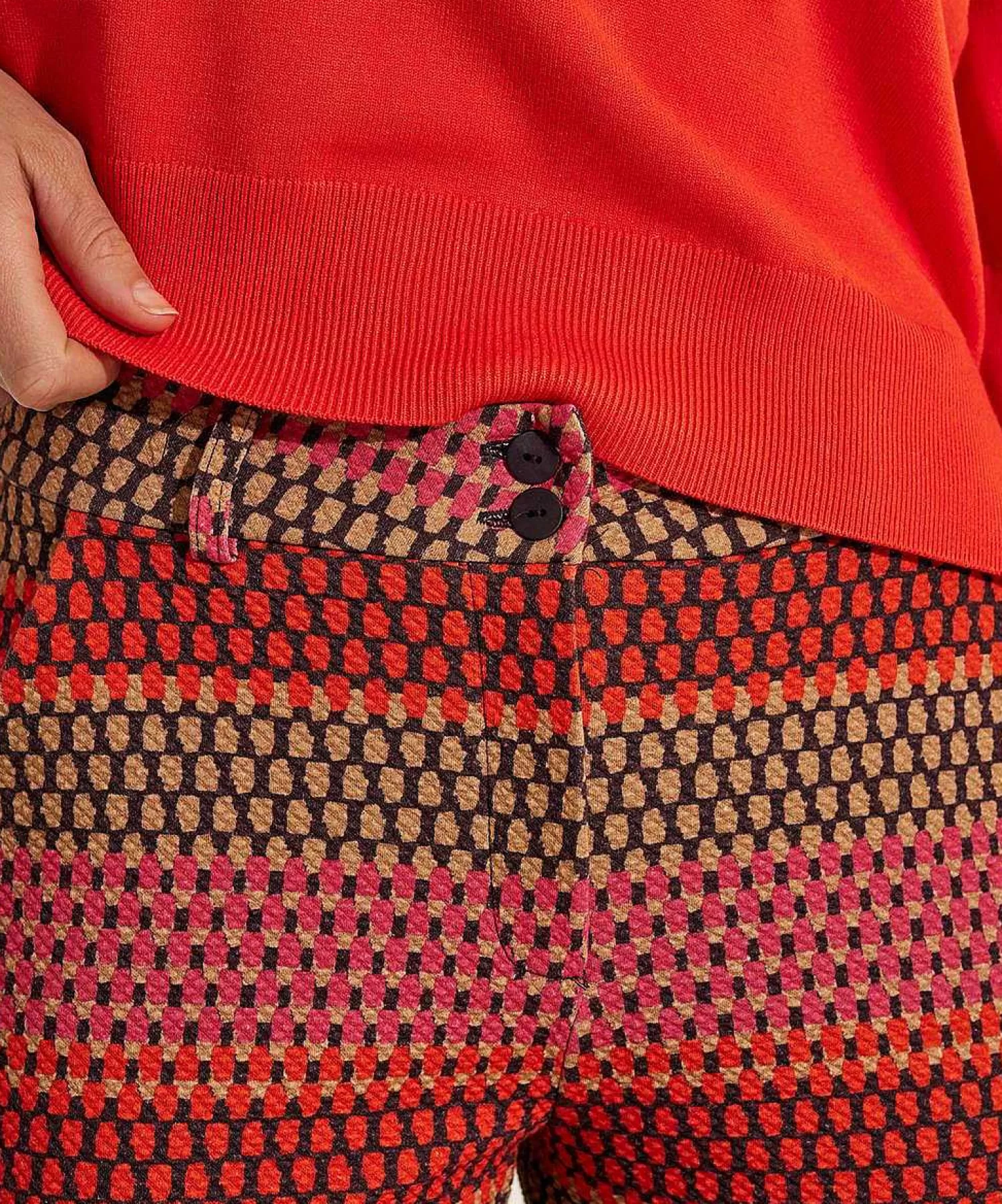 KYRA Pantalones Anchos Con Estructura Multicolor Ferris Shop