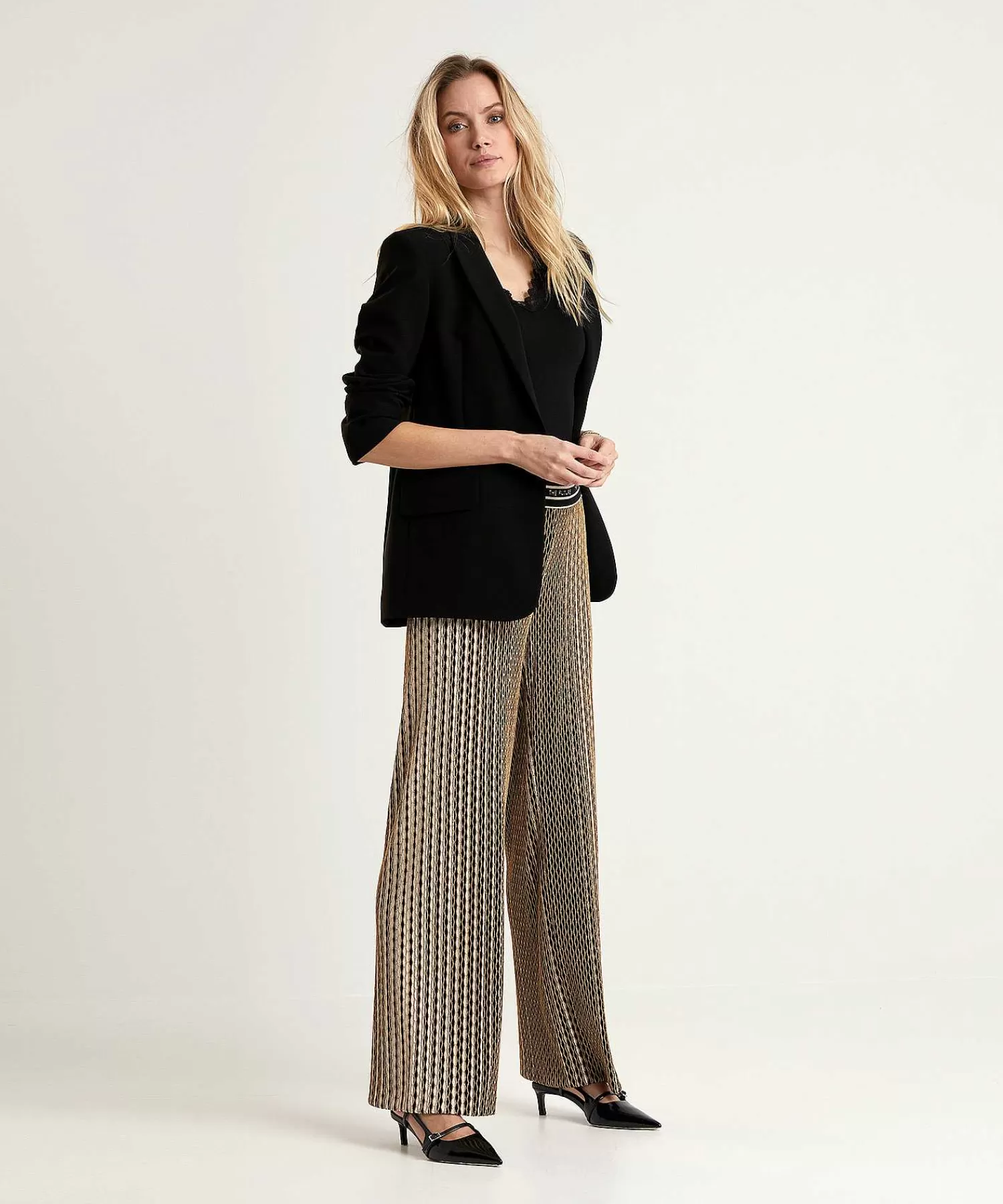 Cambio Pantalones Anchos Con Lurex Allison De Flash Sale