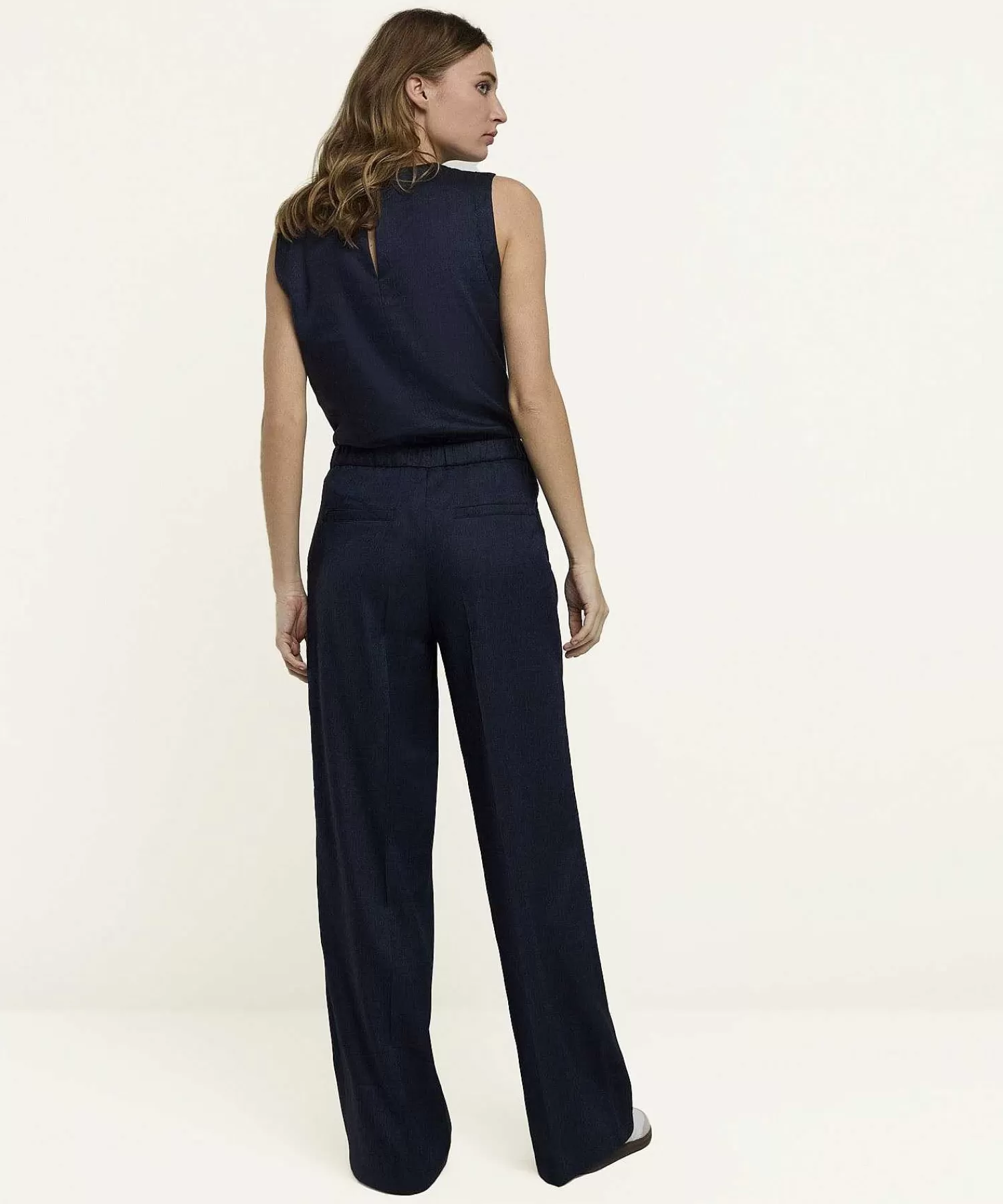 Summum Pantalones Anchos De Mezcla De Lino Look Denim Sale