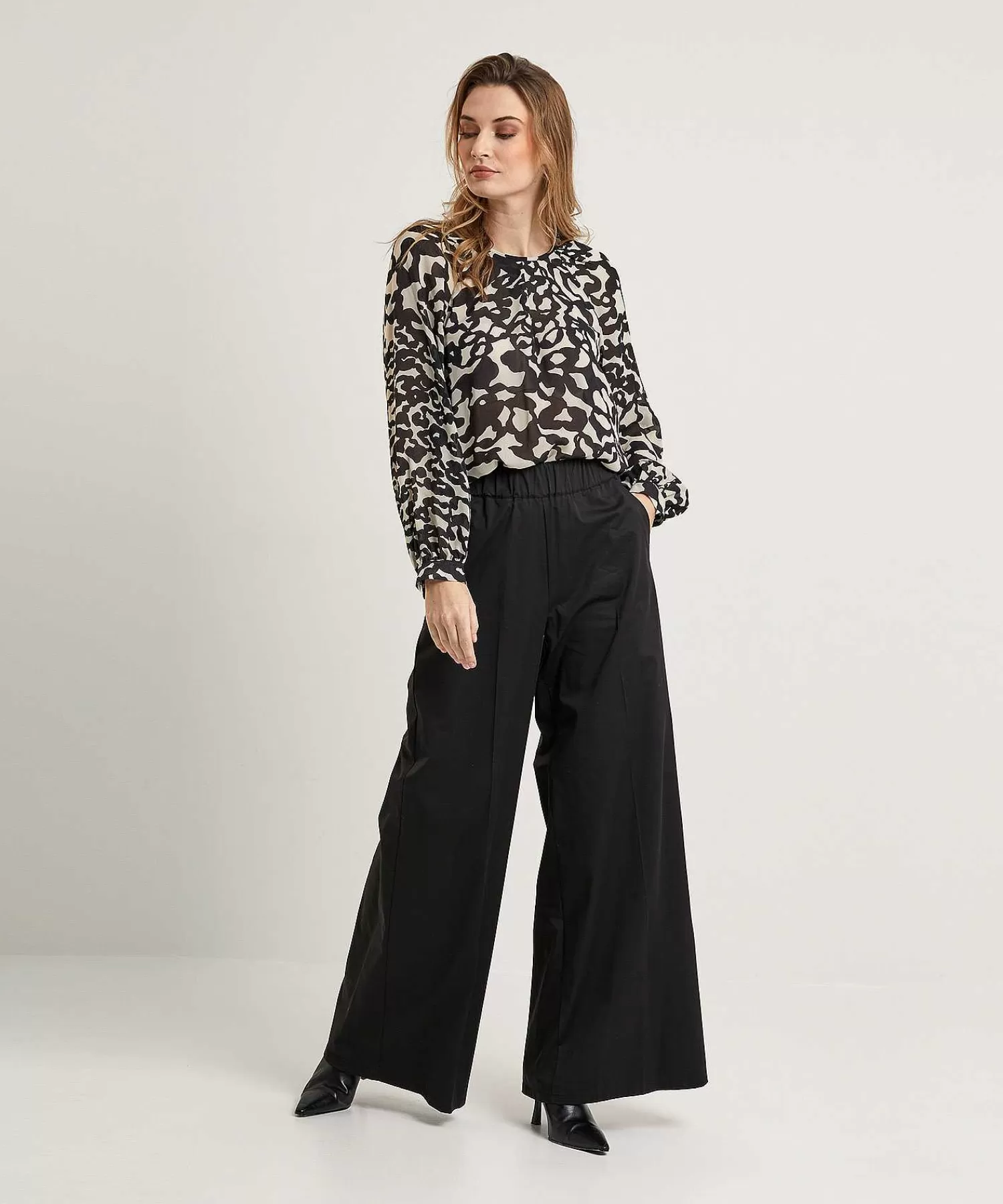 Caroline Biss Pantalones Anchos De Popelin De Discount