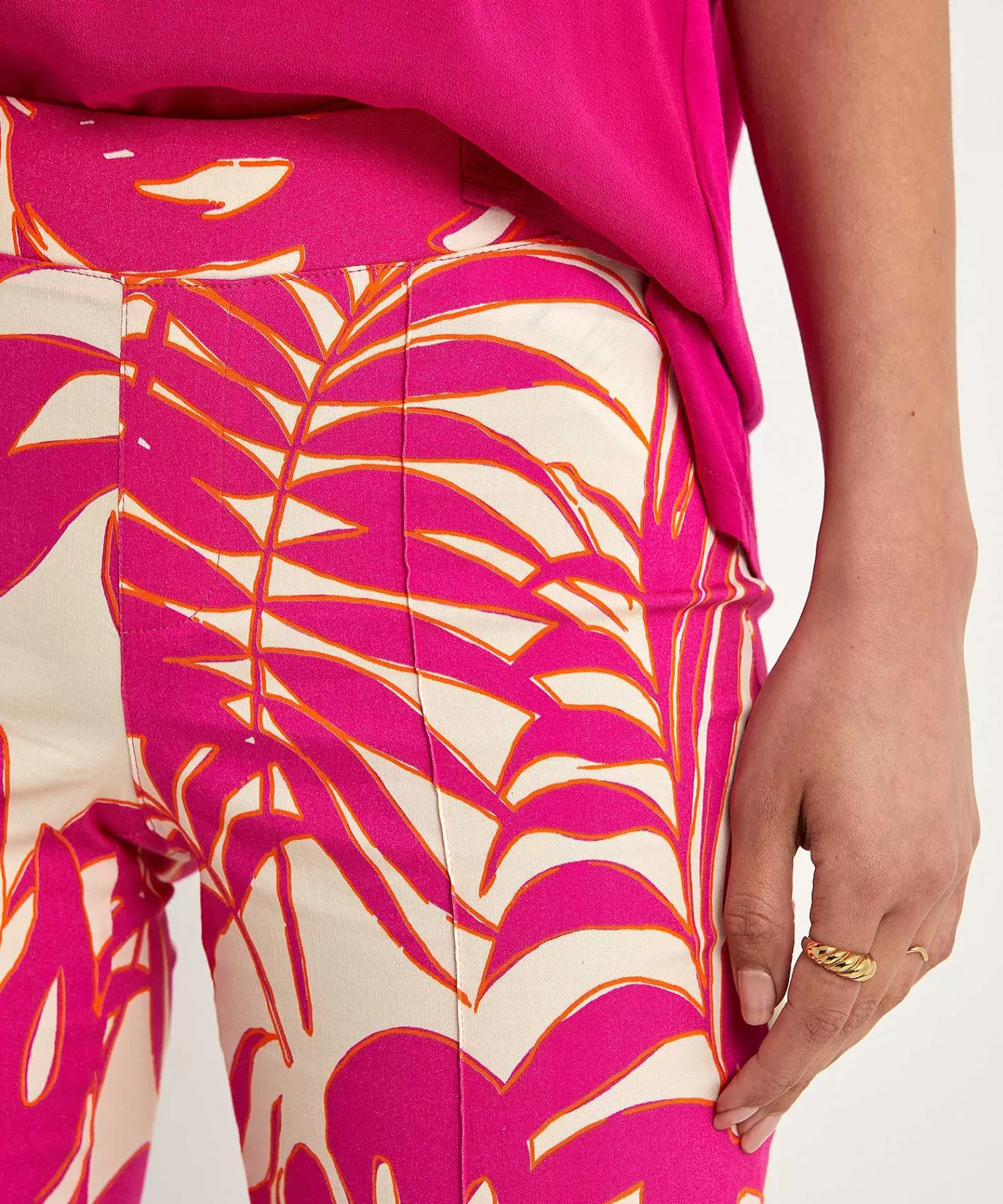 OUI Pantalones Cortos Con Estampado De Hojas Cheap