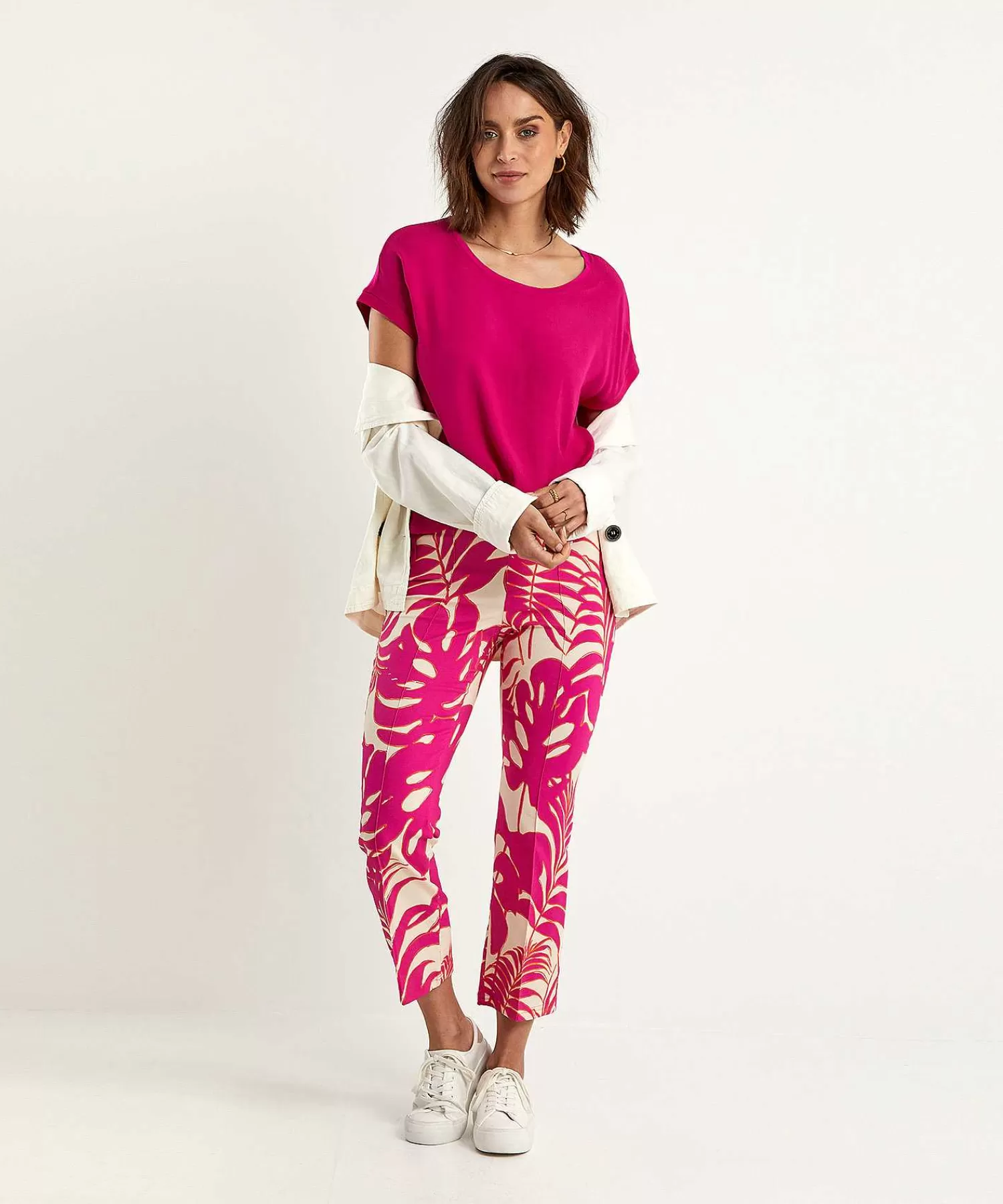 OUI Pantalones Cortos Con Estampado De Hojas Cheap