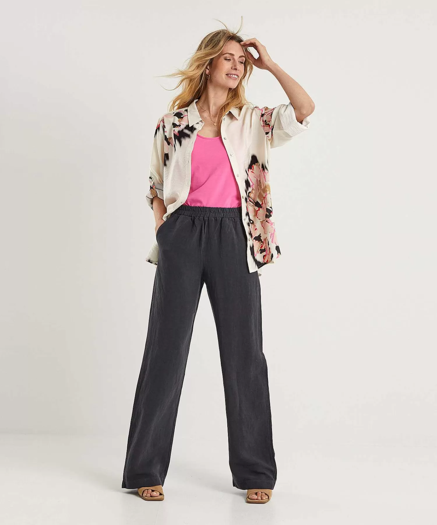 No Man's Land Pantalones De Mezcla De Lino Hot