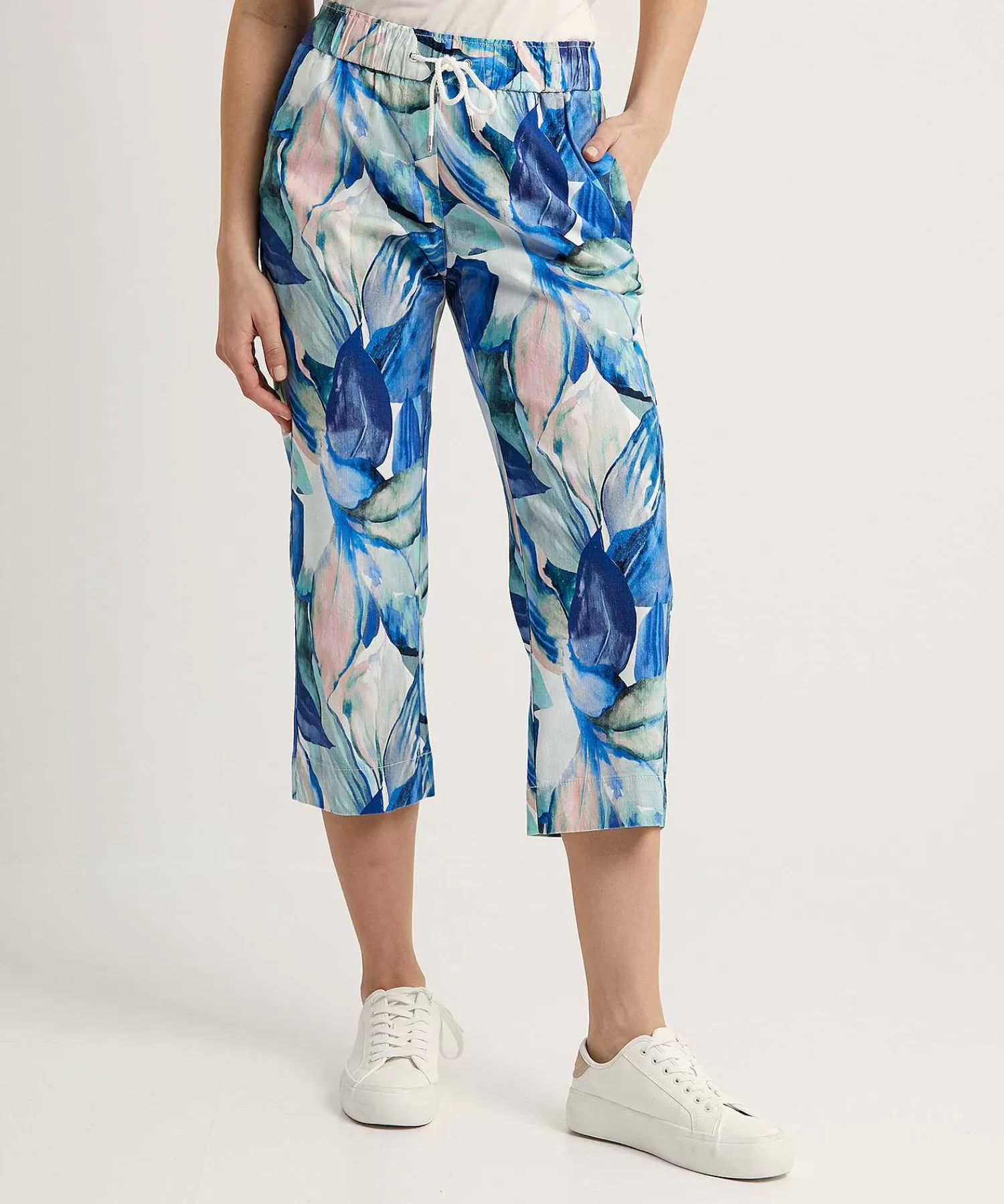 TONI Pantalones Capri Pierna Ancha Pia Con Estampado De Hojas Best