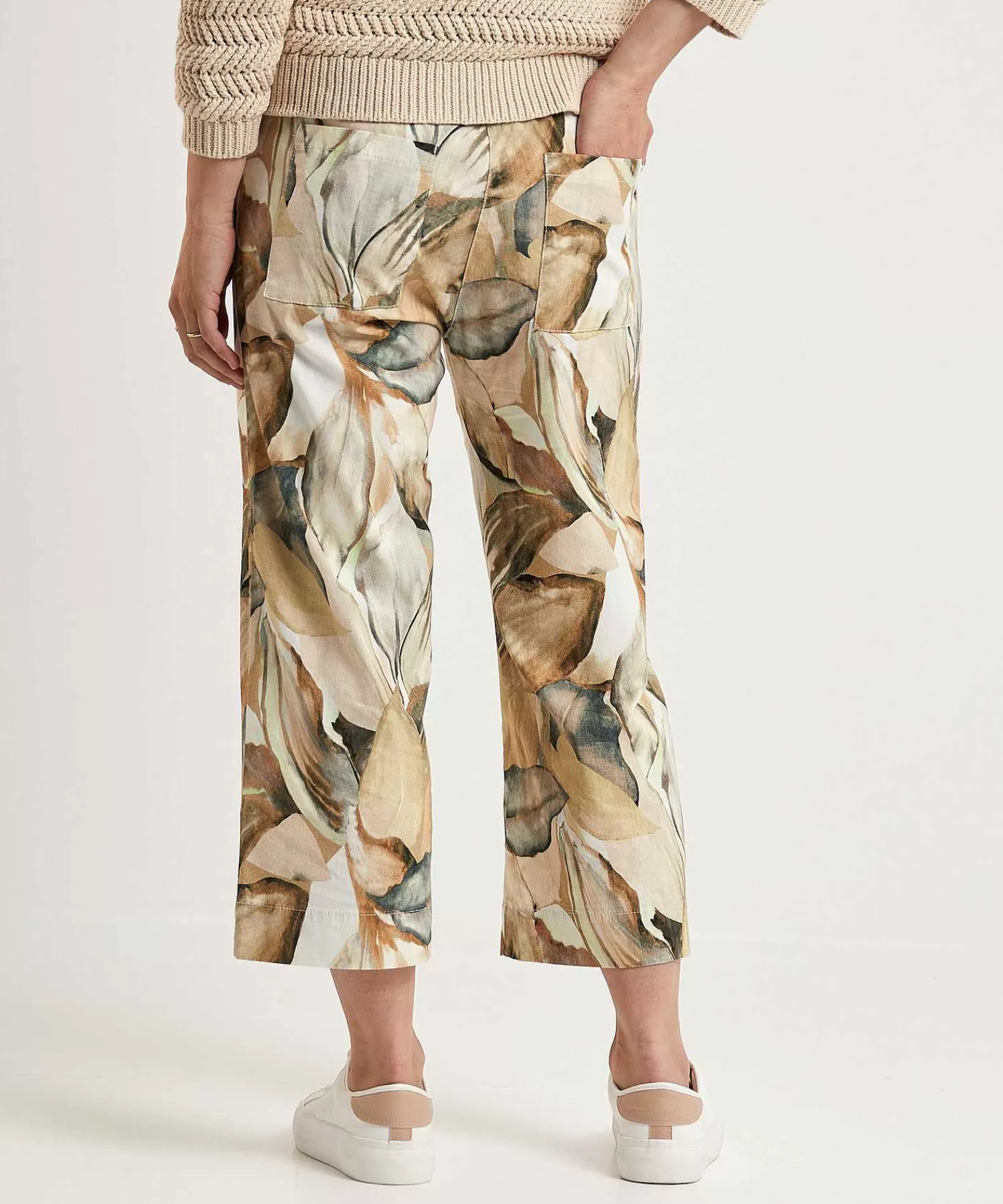 TONI Pantalones Capri Pierna Ancha Pia Con Estampado De Hojas Best