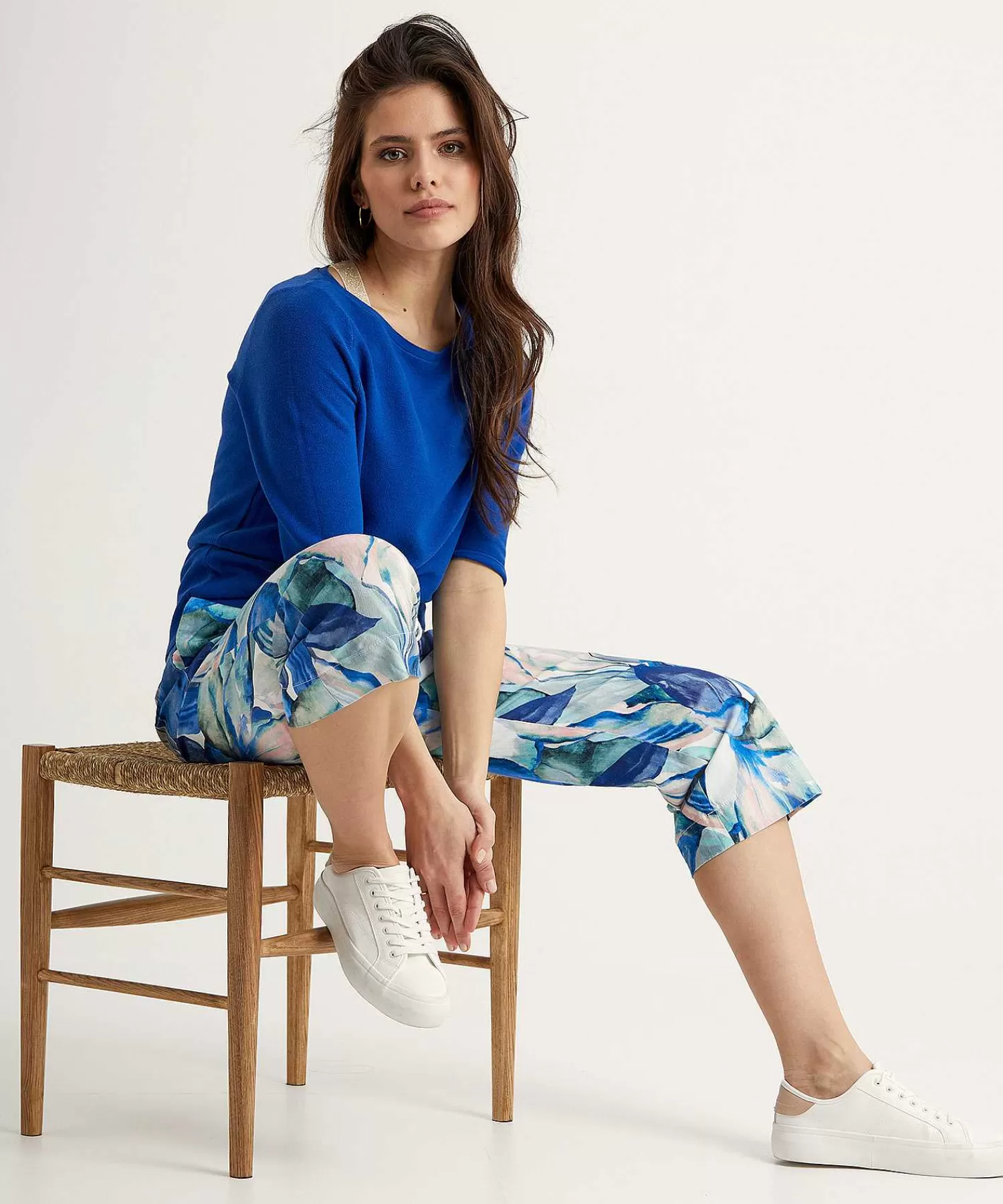 TONI Pantalones Capri Pierna Ancha Pia Con Estampado De Hojas Best