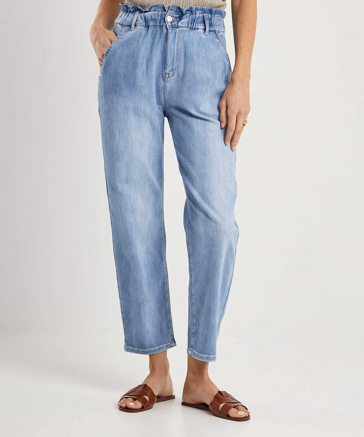 Raffaello Rossi Vaqueros Cropped Paperbag Riana Outlet