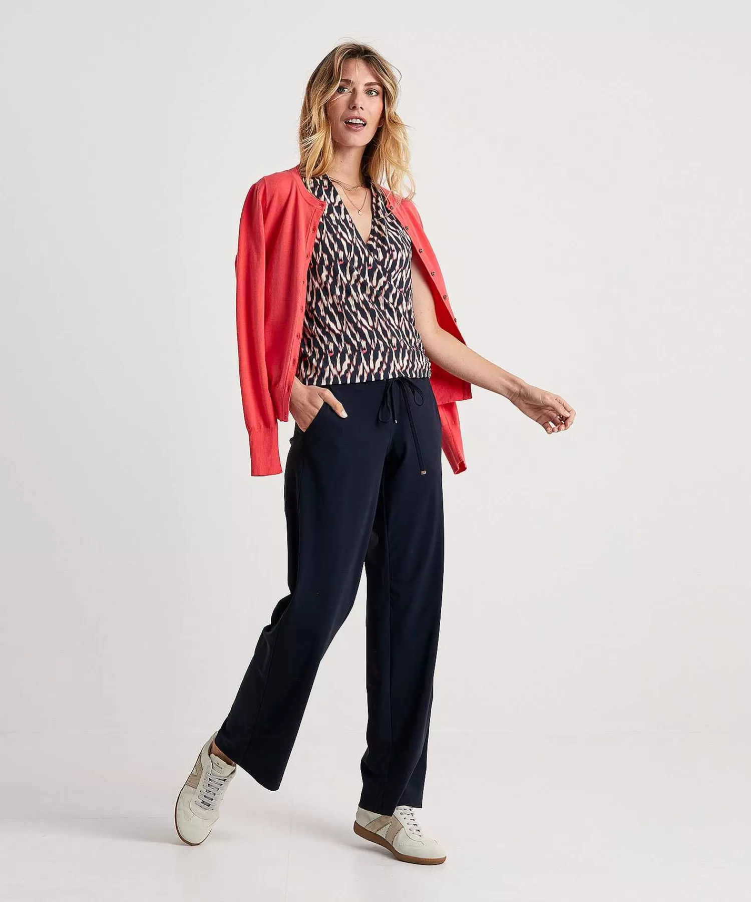 No Man's Land Top Cruzado Cenido Con Estampado Borroso De Outlet