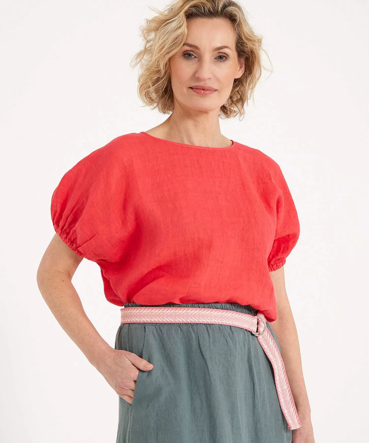 LaSalle Top De Lino Con Mangas Abullonadas Shop