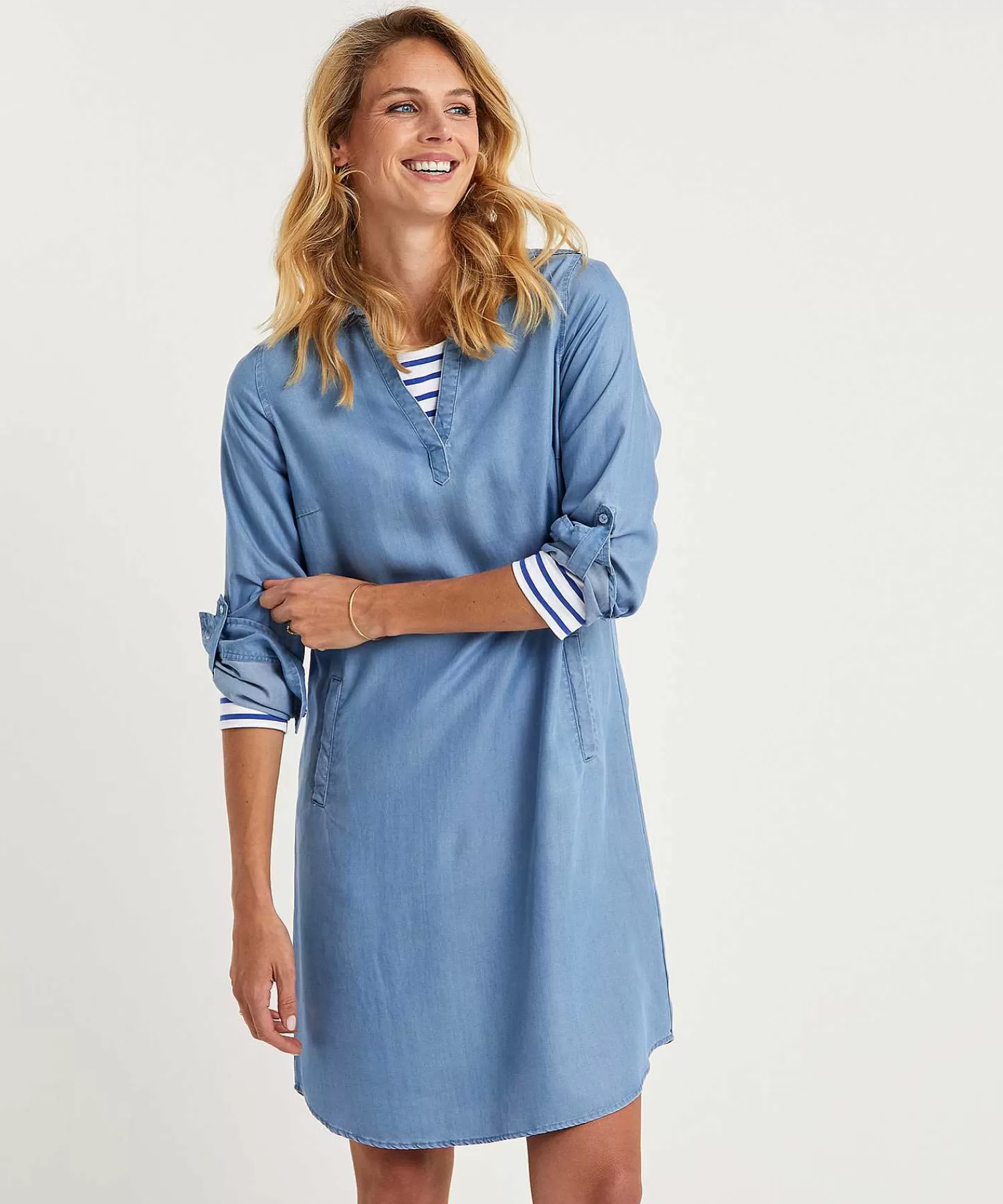 Emotions Vestido Camisero De Denim Suave Discount