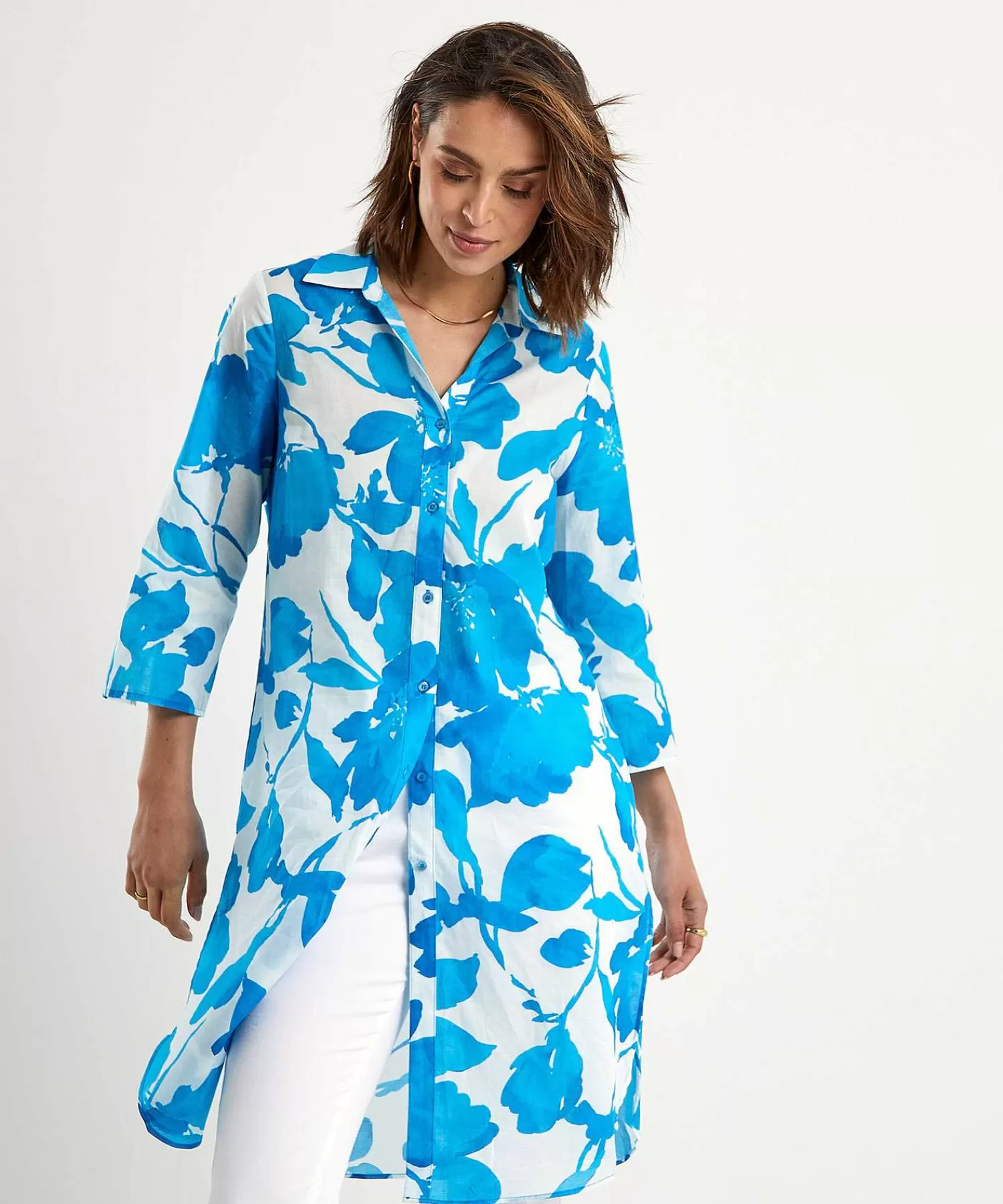 KYRA Vestido Camisero De Gasa De Algodon Flores Bonnie Discount