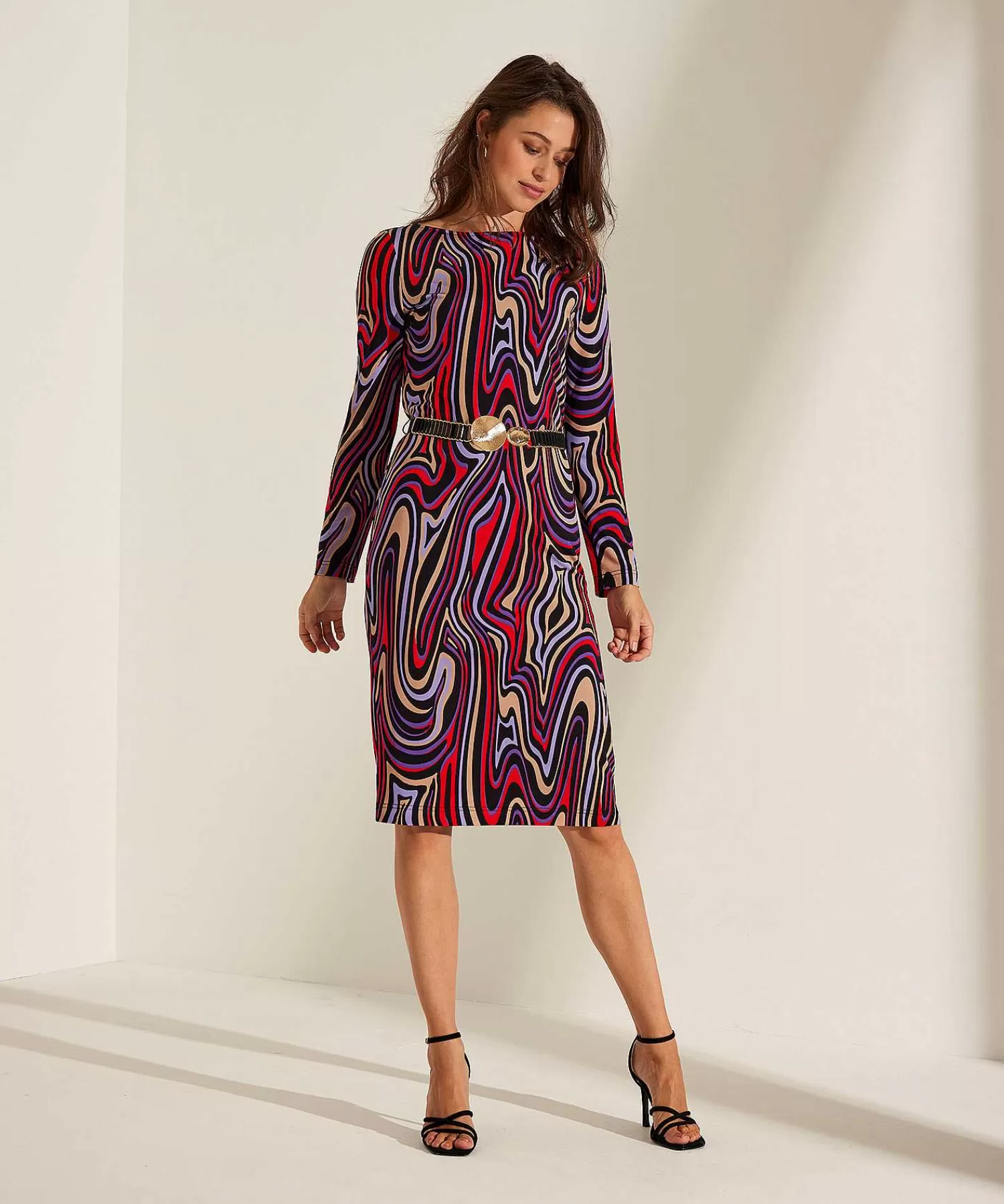 Ana Alcazar Vestido Cenido Con Estampado De Remolinos De Best