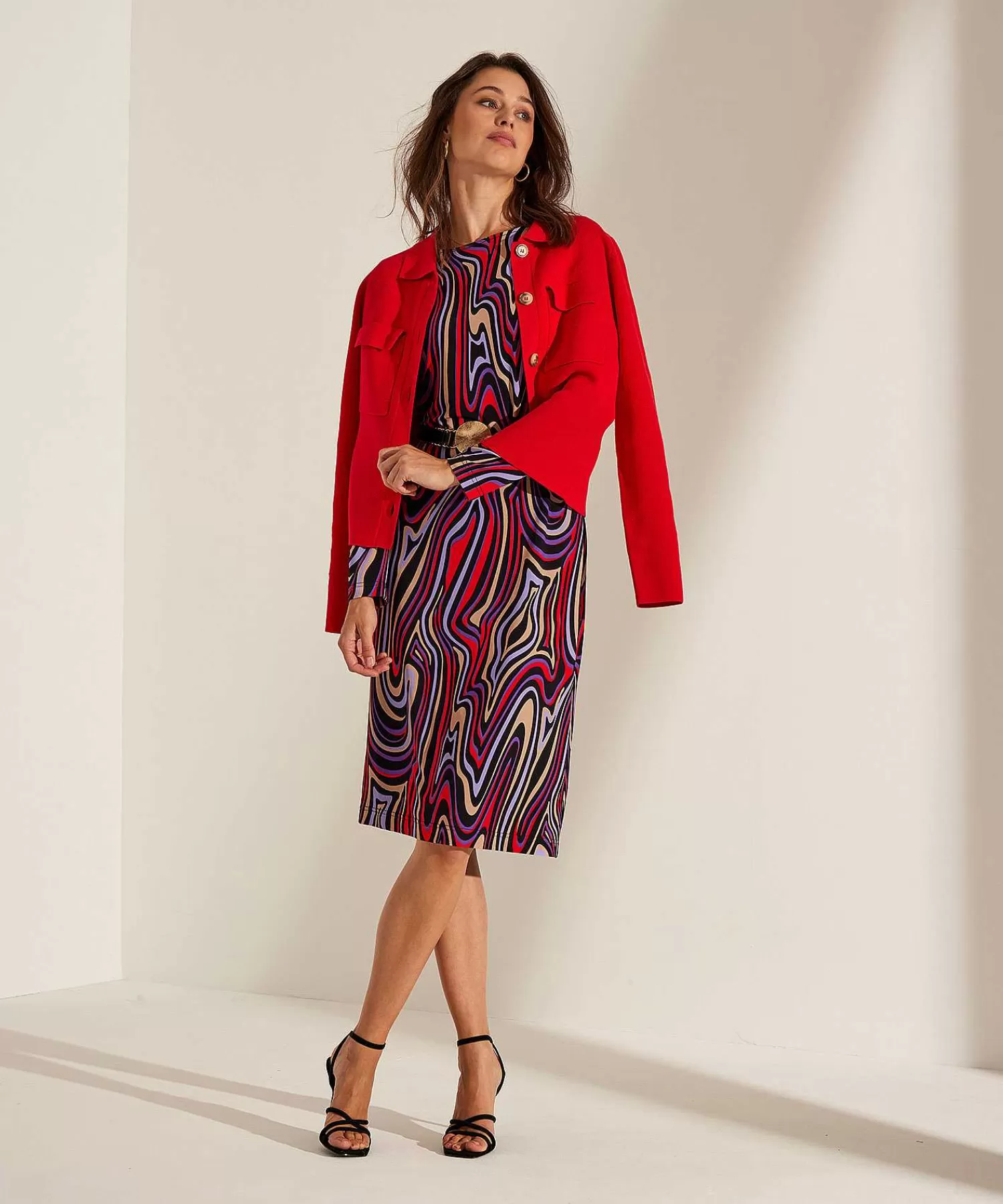 Ana Alcazar Vestido Cenido Con Estampado De Remolinos De Best
