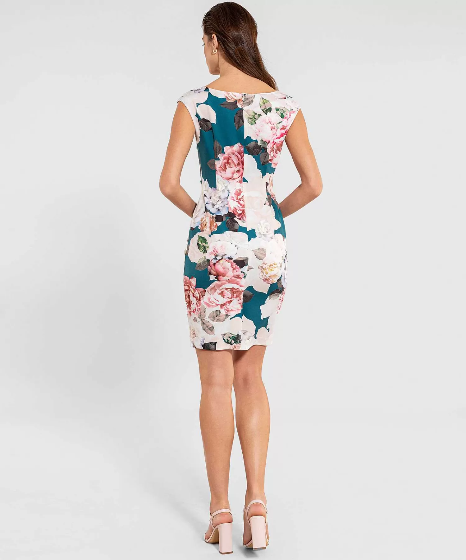 Swing Vestido Con Vuelo Y Estampado De Rosas Cheap